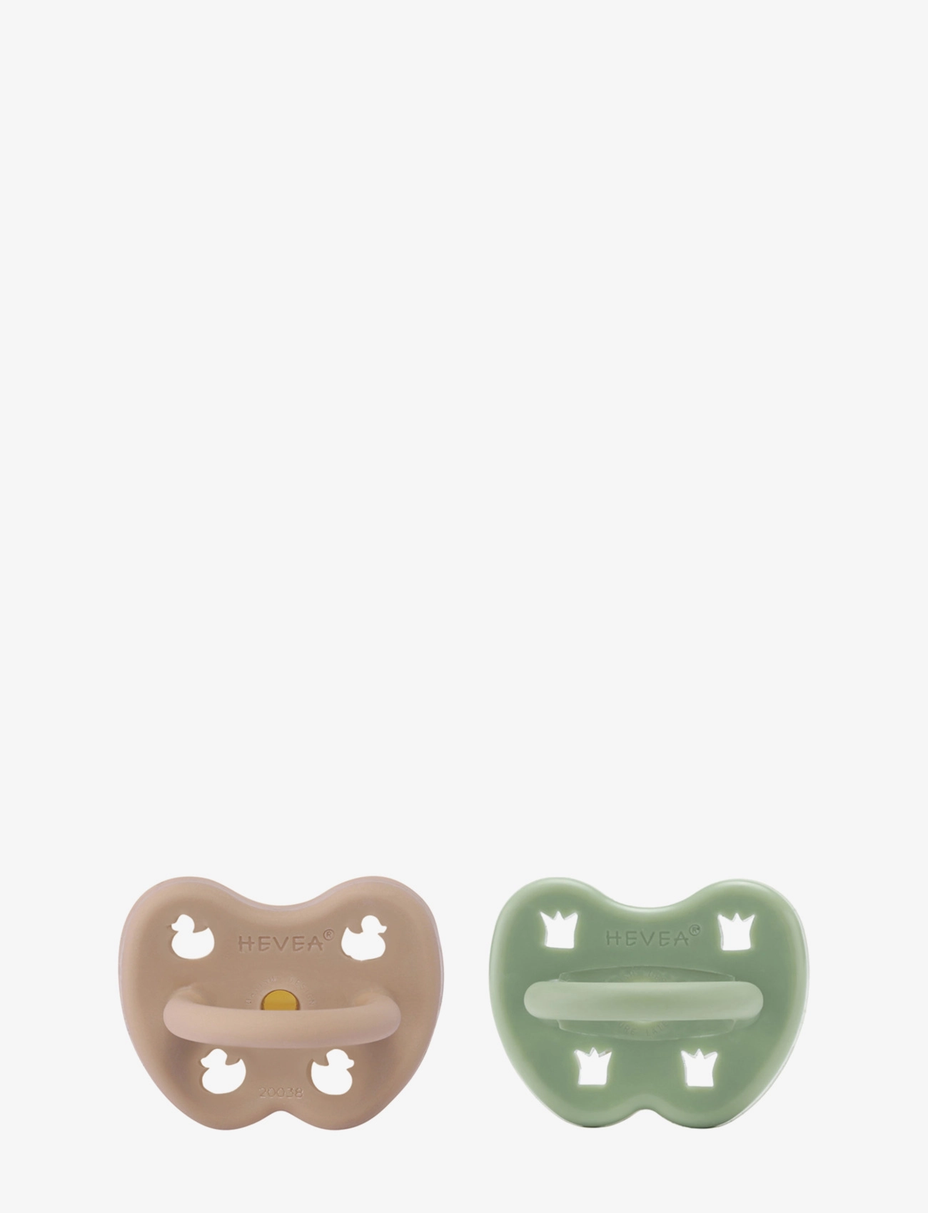 HEVEA - HEVEA Pacifier 3-36 months Roundc, 2 pack - moss green & tan beige - 2
