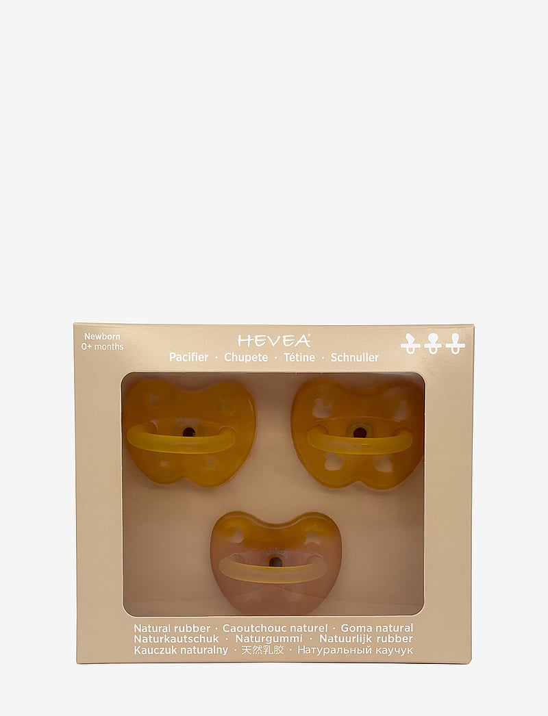 HEVEA - Trial Trio-Pack Natural Rubber Pacifiers - Three Teat Mix for Newborn 0+ Months - tétines - natural - 0