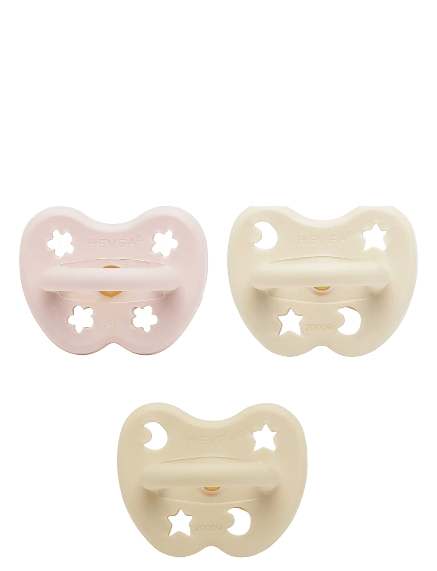 HEVEA - Trial Trio-Pack Natural Rubber Pacifiers - Three Teat Mix for Newborn 0+ Months - multi-coloured - 0