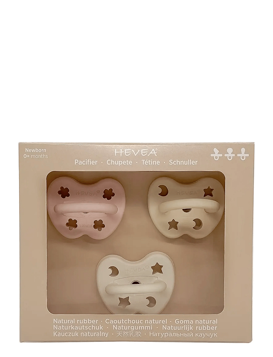 HEVEA - Trial Trio-Pack Natural Rubber Pacifiers - Three Teat Mix for Newborn 0+ Months - multi-coloured - 1