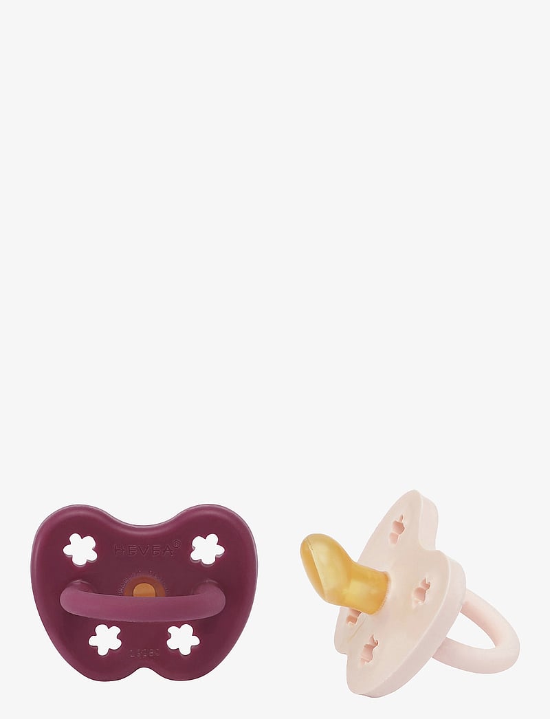HEVEA - Two-Pack Orthodontic Pacifier 3-36 Months - smoczki - powder pink & rosewood - 2