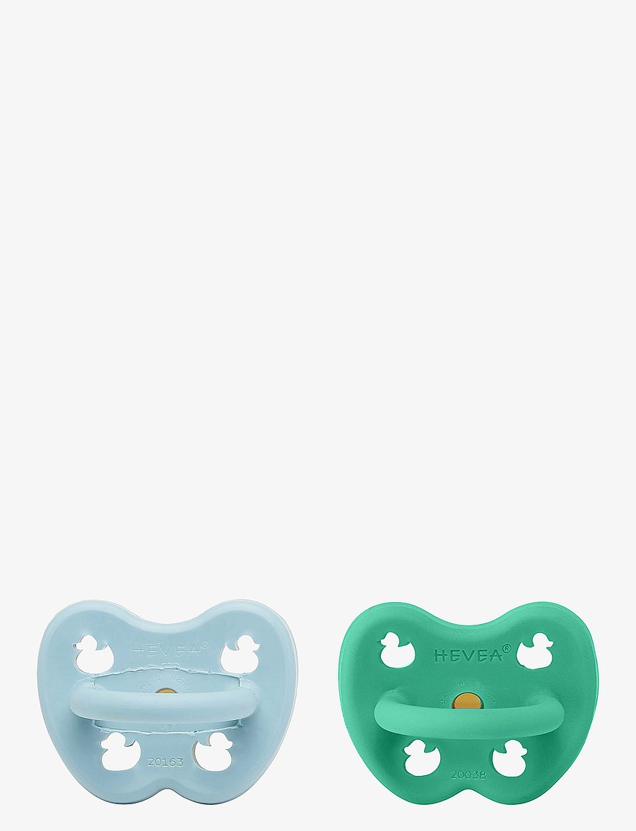 HEVEA - Two-Pack Orthodontic Pacifier 3-36 Months - maya blue & pop of green - 1