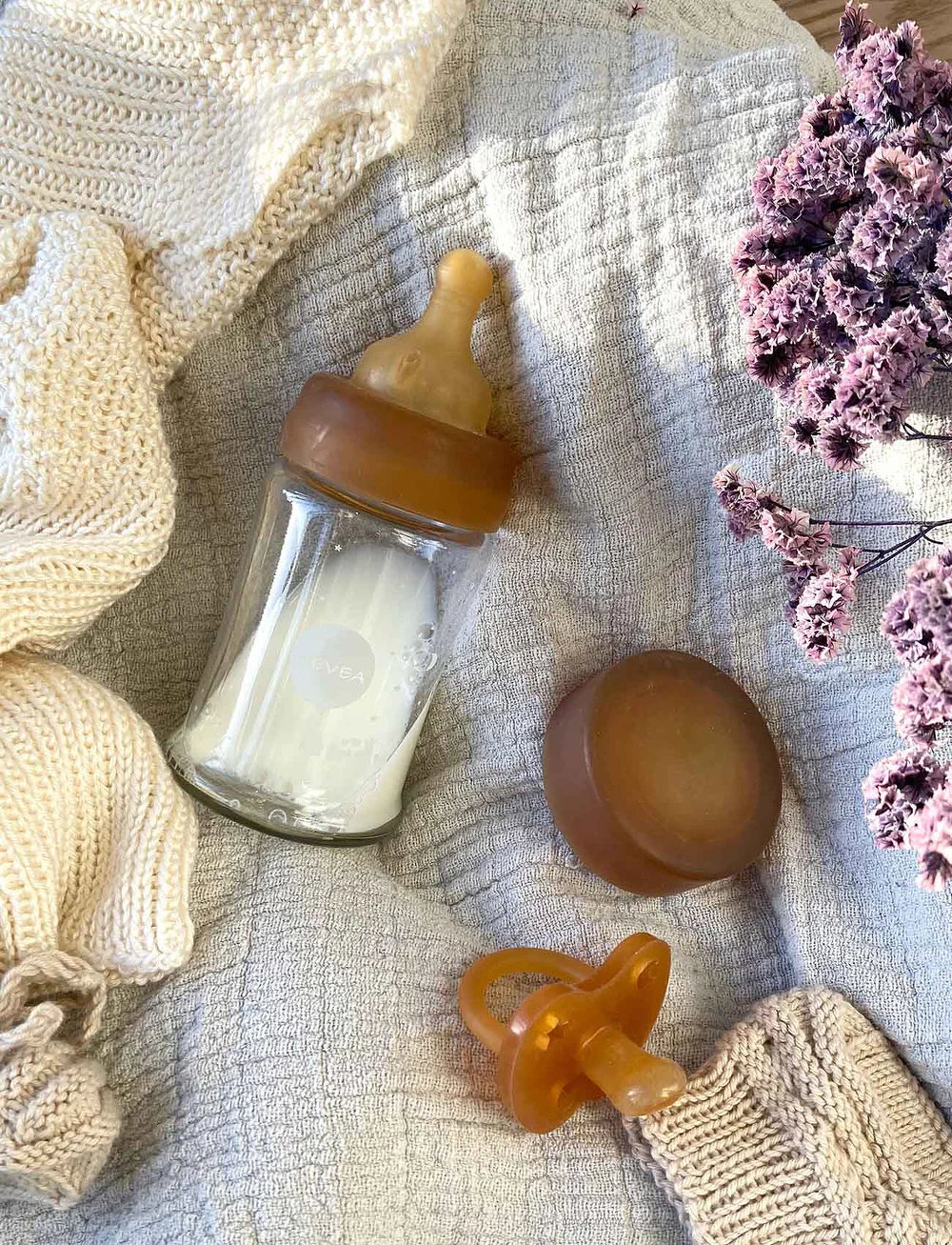 HEVEA - Plastic free baby glass bottle 150 ml - 2 pack - baby bottles - orange - 3