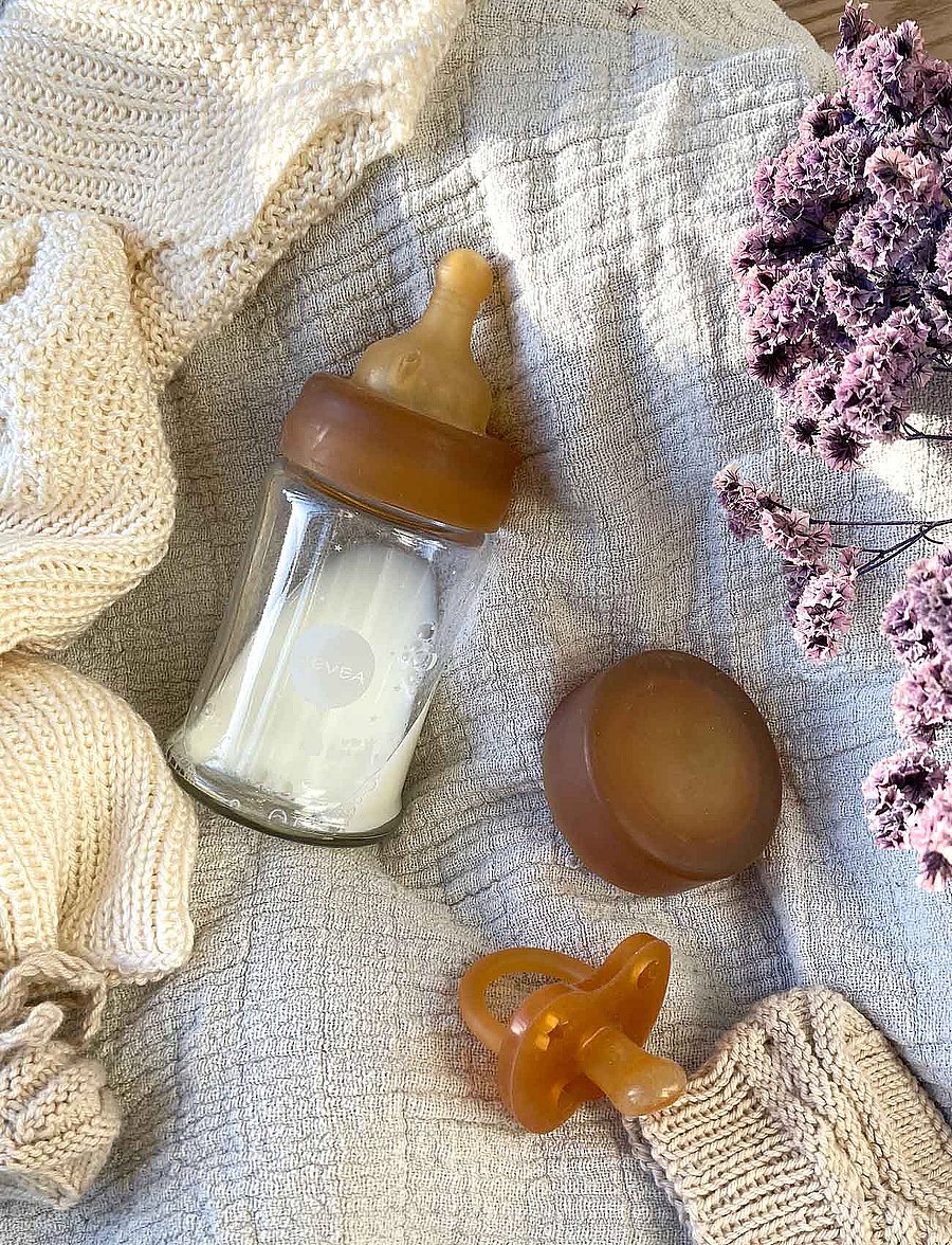 HEVEA - Plastic free baby glass bottle 150 ml - 2 pack - pudeles zīdaiņiem - orange - 3