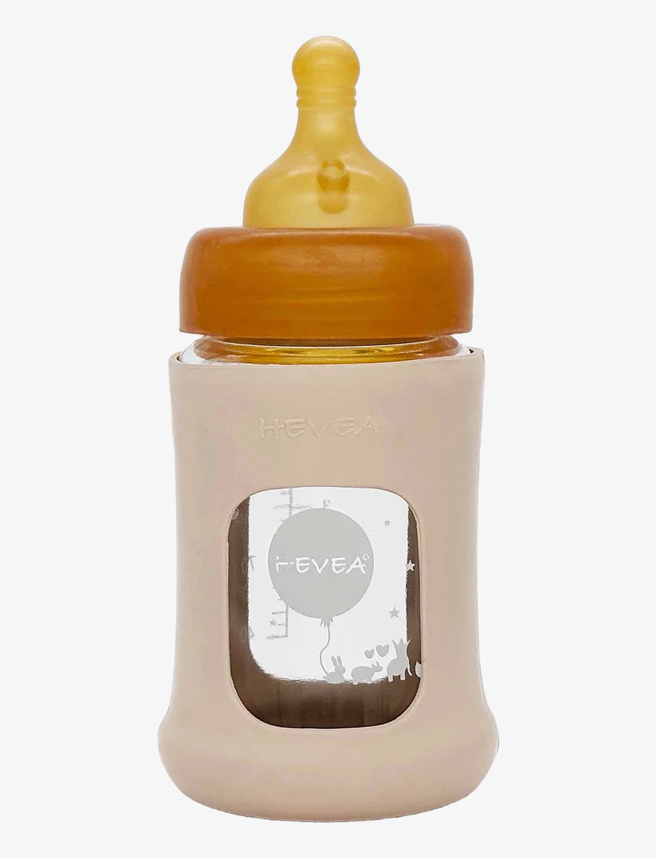 HEVEA - Wide Neck Baby Glass Bottle with Sleeve 150ml/5oz Single-Pack - tuttipullot - sand - 0