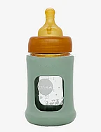 Wide Neck Baby Glass Bottle with Sleeve 150ml/5oz Single-Pack - SEAFOAM BLUE
