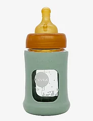 HEVEA - Wide Neck Baby Glass Bottle with Sleeve 150ml/5oz Single-Pack - tuttipullot - seafoam blue - 0