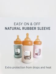 HEVEA - Wide Neck Baby Glass Bottle with Sleeve 250ml/8.5oz Single-Pack - nappflaskor - sand - 1