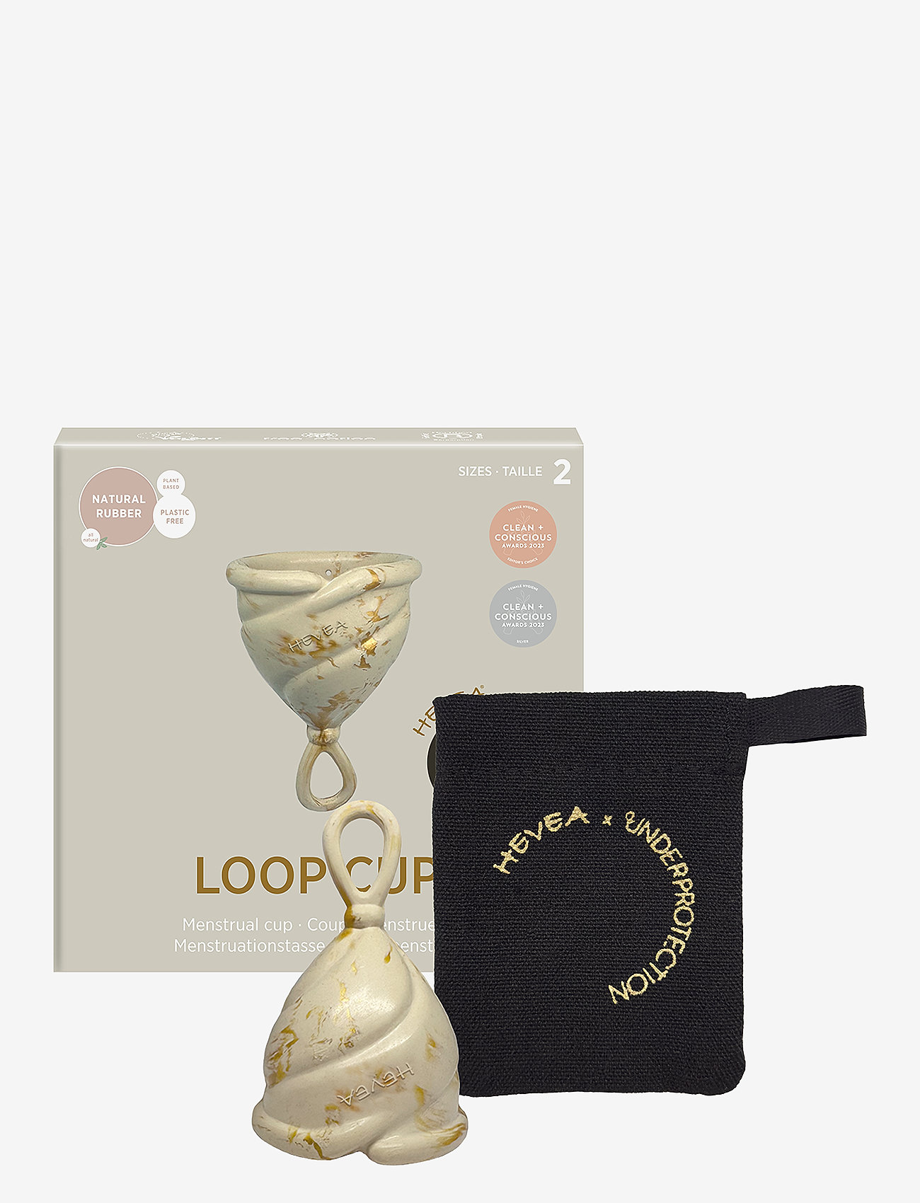HEVEA - LOOP Menstrual Cup - Size 2 - Golden Sand - menstruationsprodukter - sand - 1