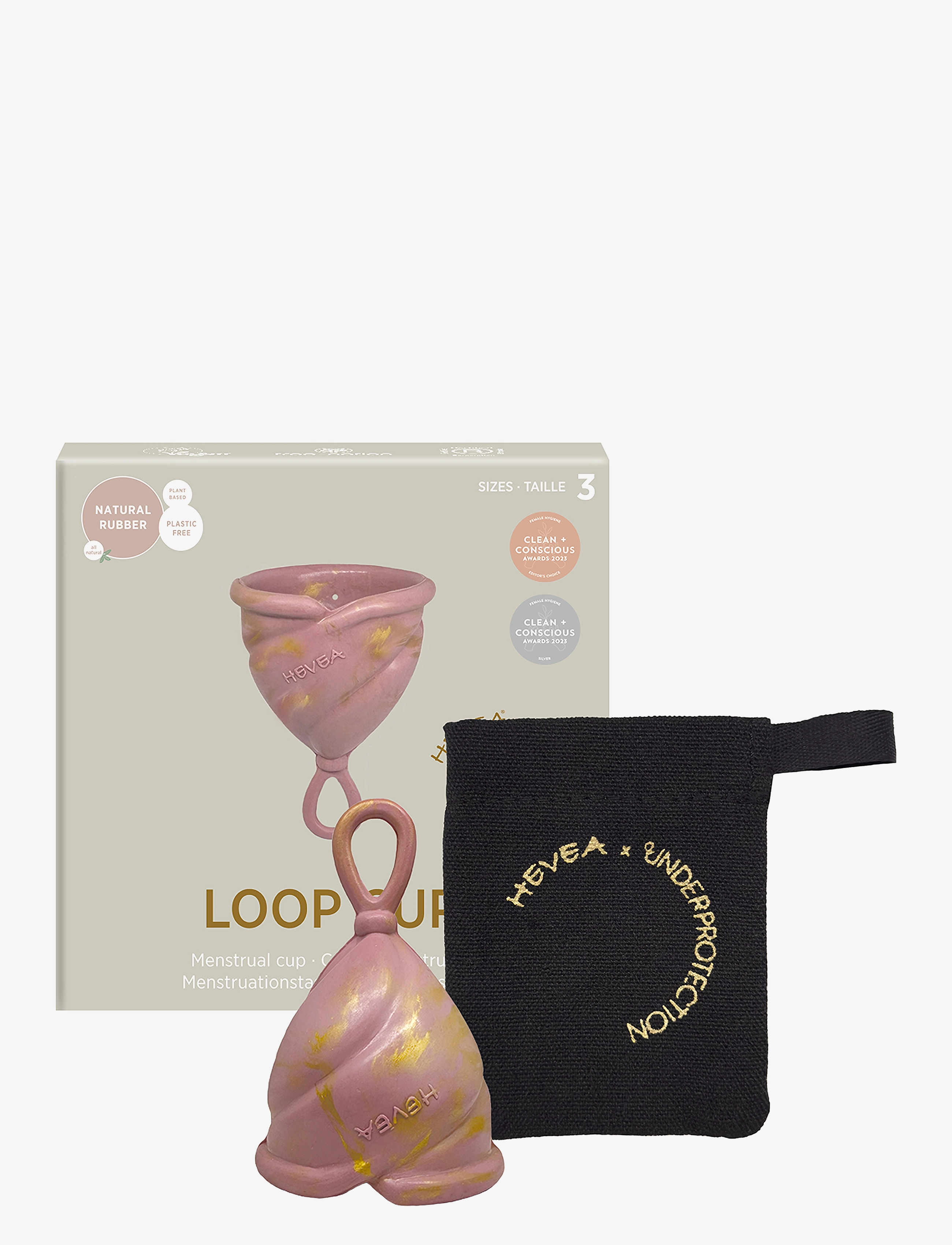 HEVEA - LOOP Menstrual Cup - Size 3 - Golden Rosewood - rosewood - 1