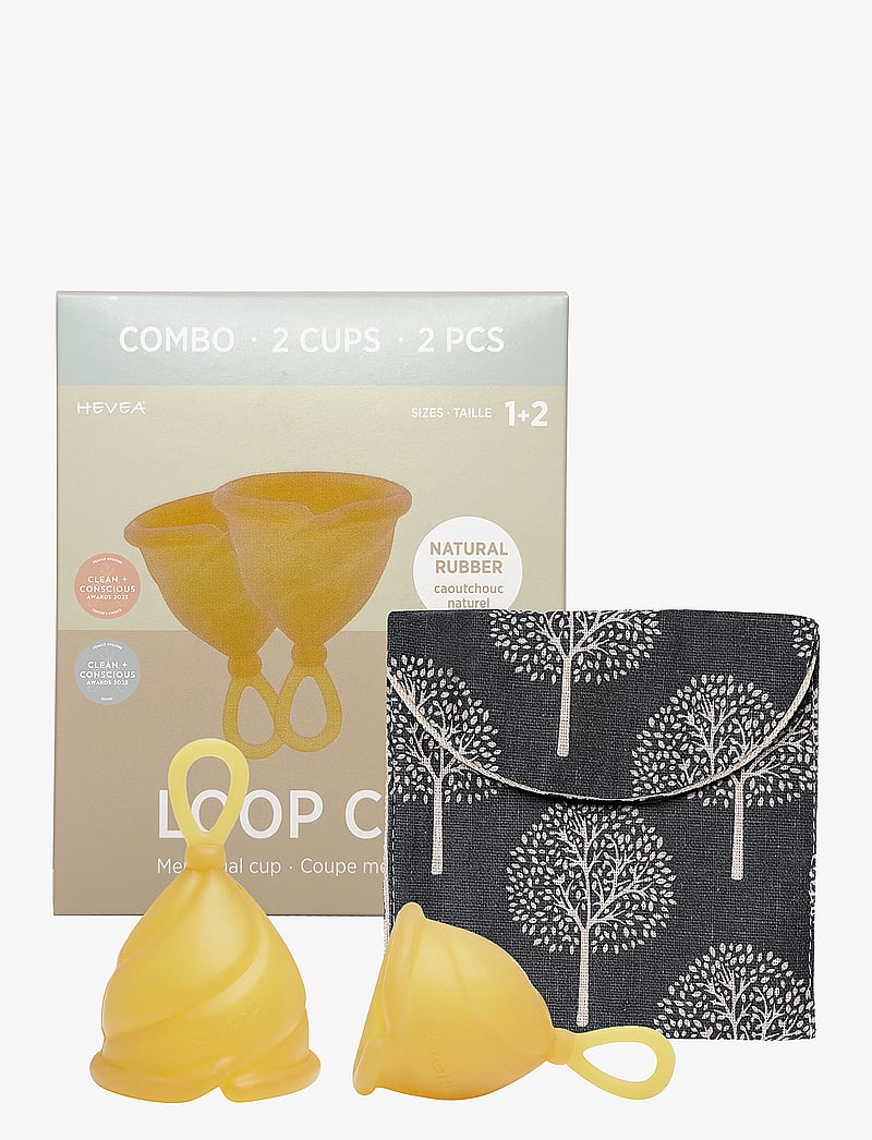 HEVEA - LOOP Menstrual Cup Combo - Sizes 1 & 2 - Golden Blush & Golden Sand - mensprodukter - blush & sand - 1