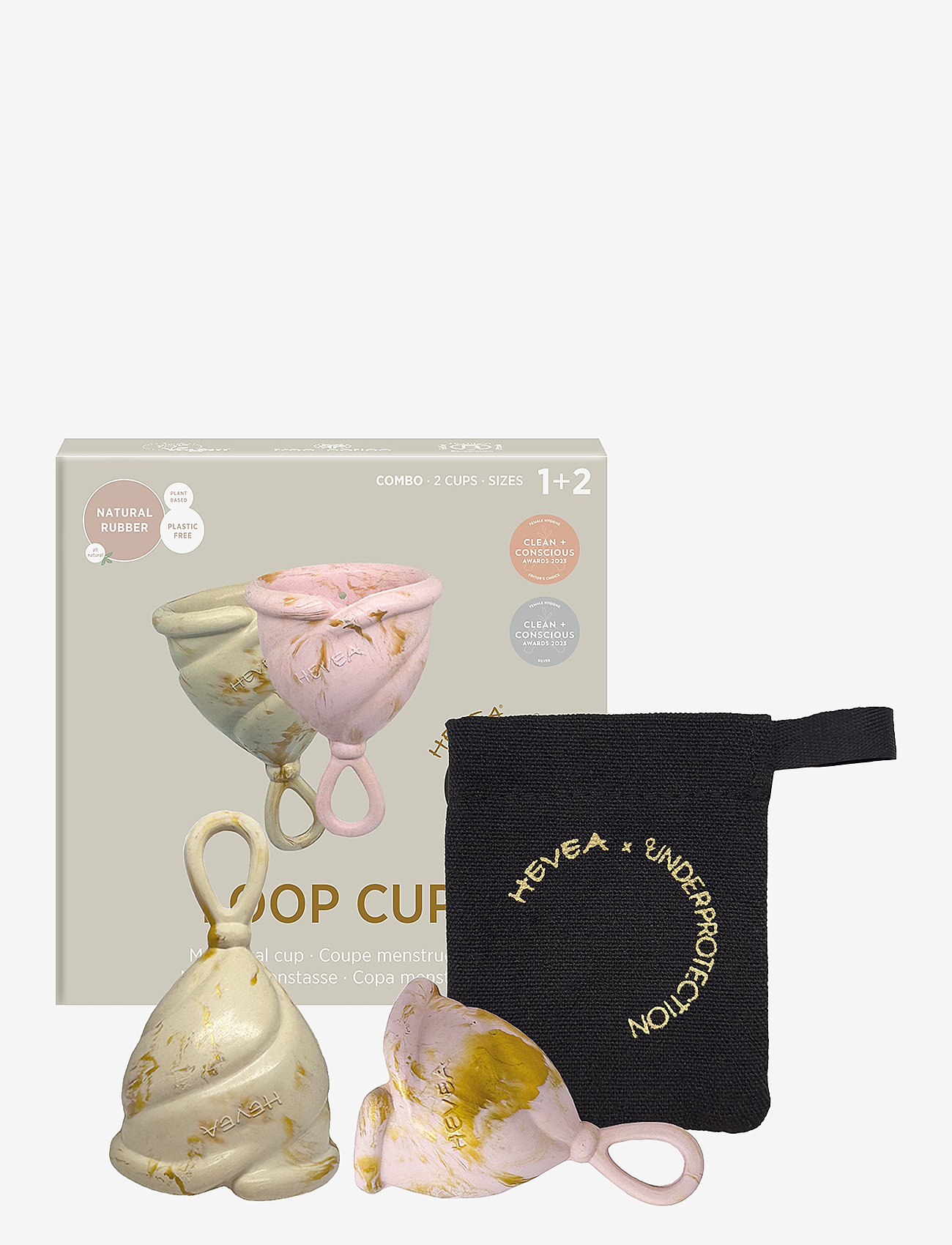 HEVEA - LOOP Menstrual Cup Combo - Sizes 1 & 2 - Natural - natural - 1