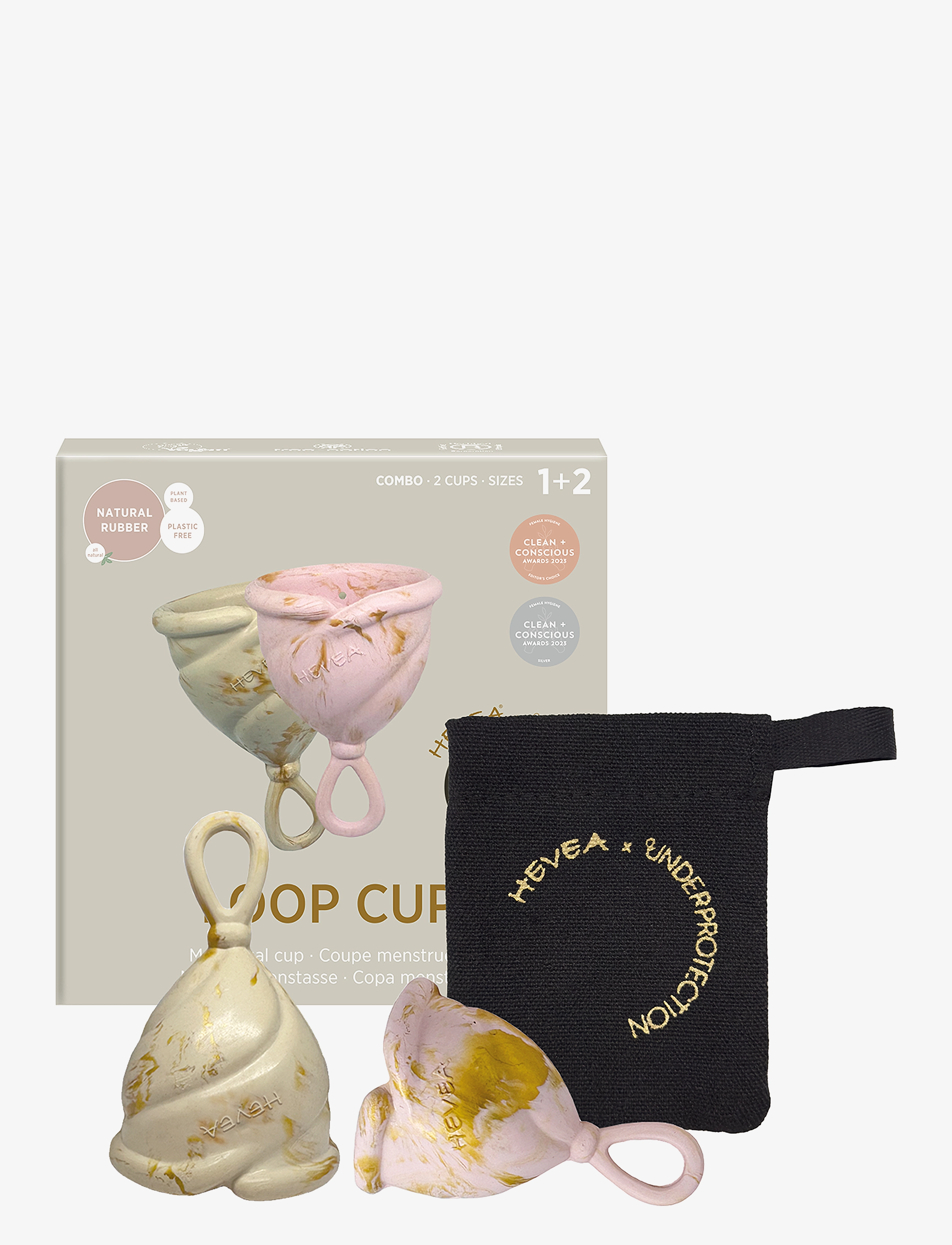 HEVEA - LOOP Menstrual Cup Combo - Sizes 1 & 2 - Natural - mensprodukter - natural - 1