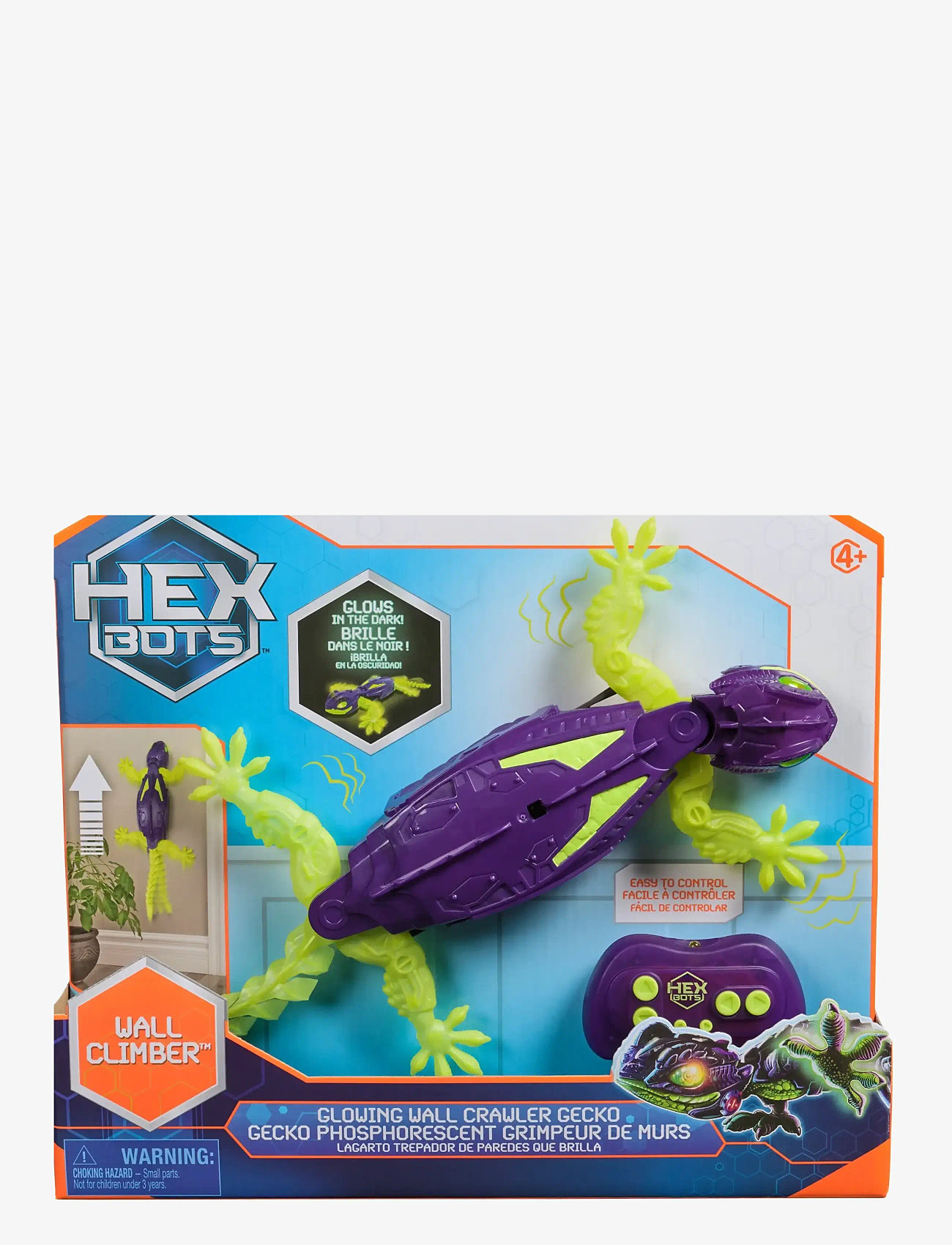 Hex Bots - Hex Bots Wall Crawler Gecko Glow in The Dark - interaktiva djur - muti - 0