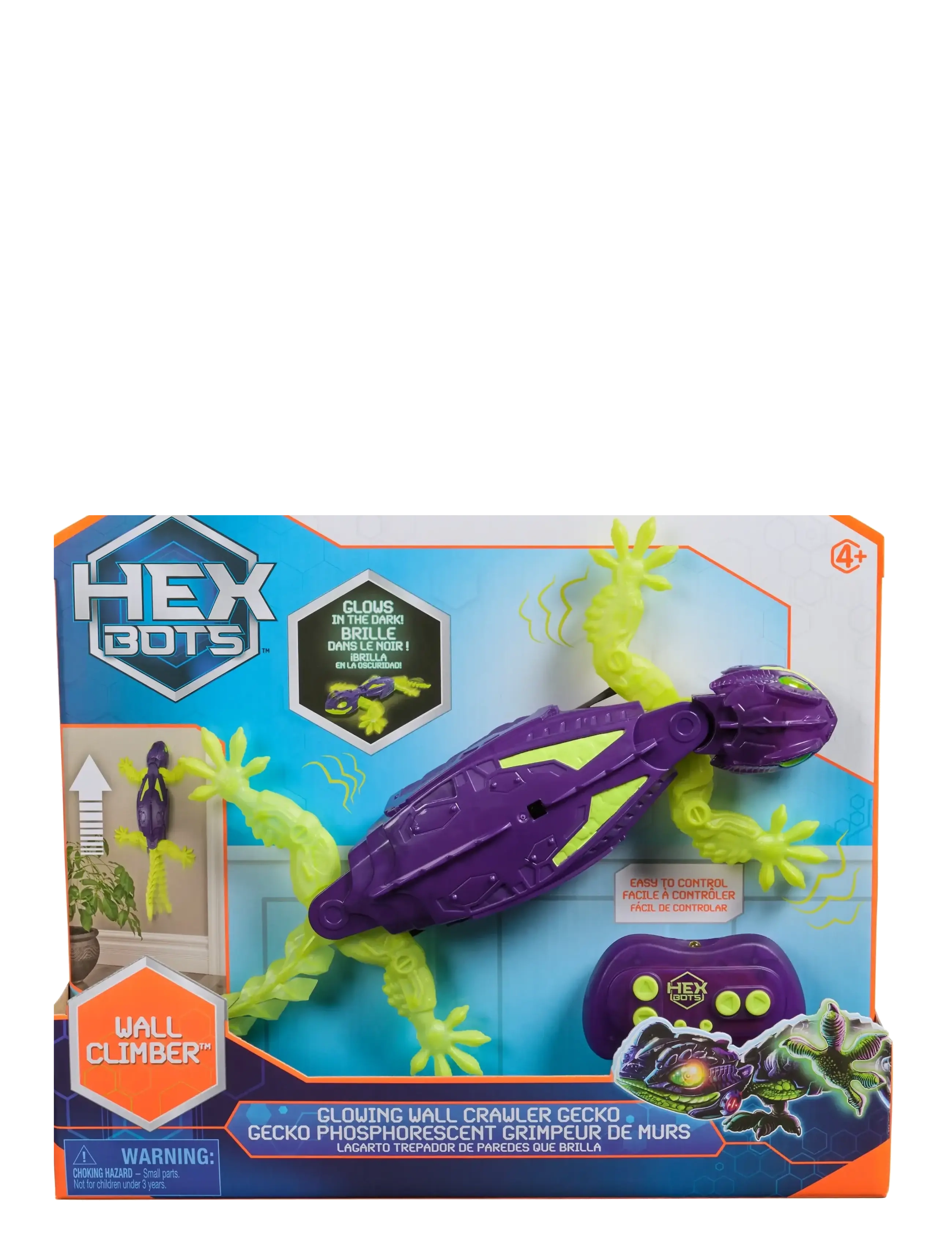 Hex Bots Hex Bots Wall Crawler Gecko Glow in The Dark - Legetøj - MUTI / purple