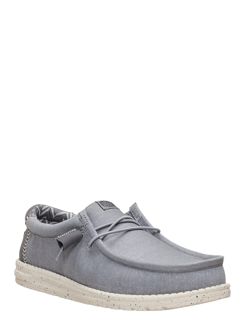 Hey Dude - WALLY STRETCH CANVAS - boat shoes - grey/bone white - 0