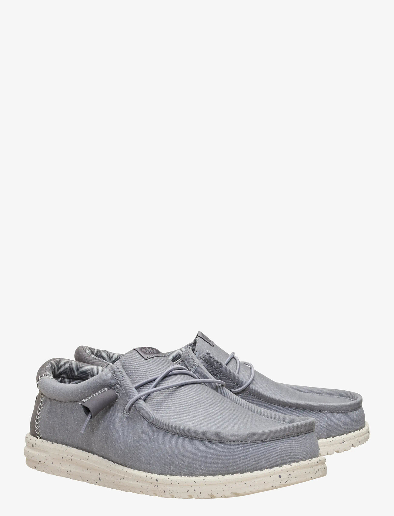 Hey Dude - WALLY STRETCH CANVAS - boat shoes - grey/bone white - 1
