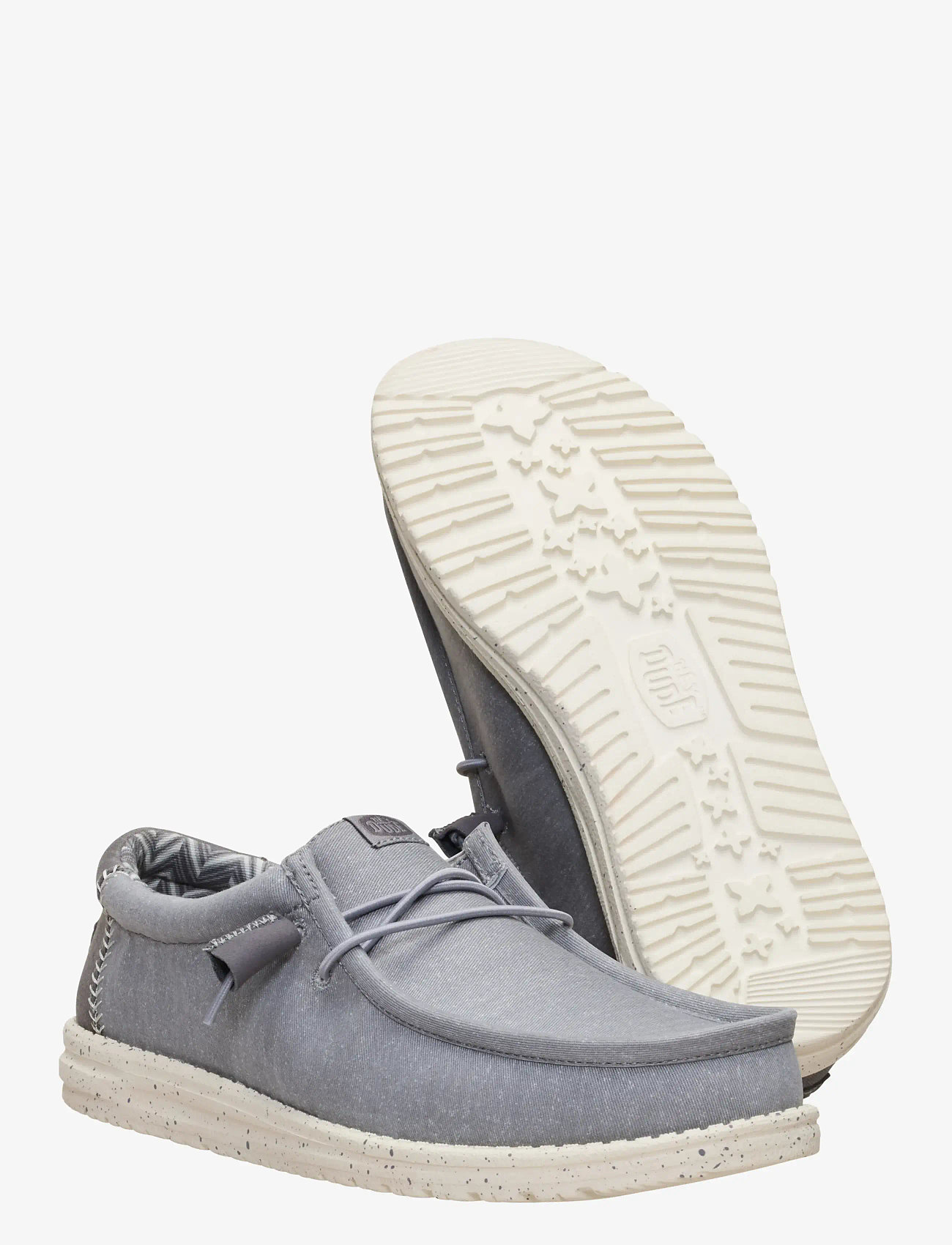 Hey Dude - WALLY STRETCH CANVAS - boat shoes - grey/bone white - 3