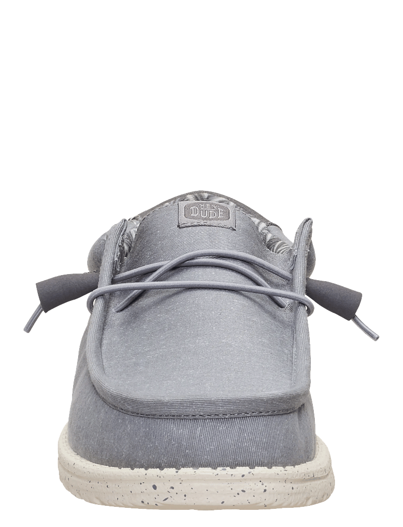 Hey Dude - WALLY STRETCH CANVAS - boat shoes - grey/bone white - 4