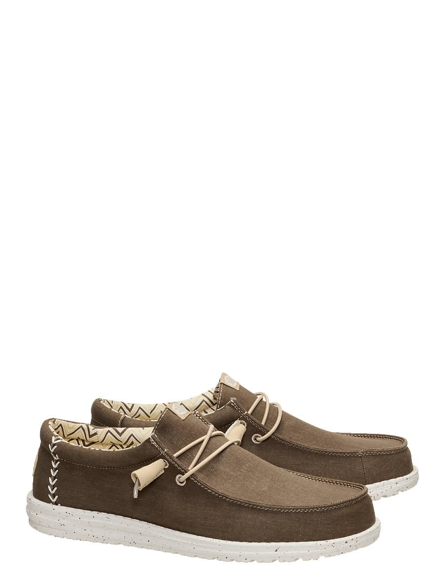Hey Dude - WALLY STRETCH CANVAS - bootsschuhe - teak brown - 1