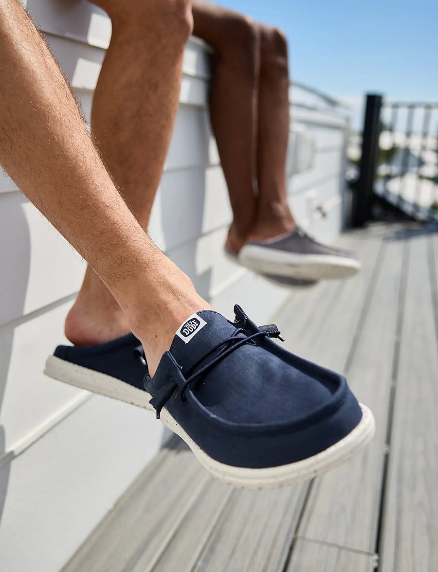 Hey Dude - WALLY SLIP STRETCH CANVAS - wsuwane - navy - 0