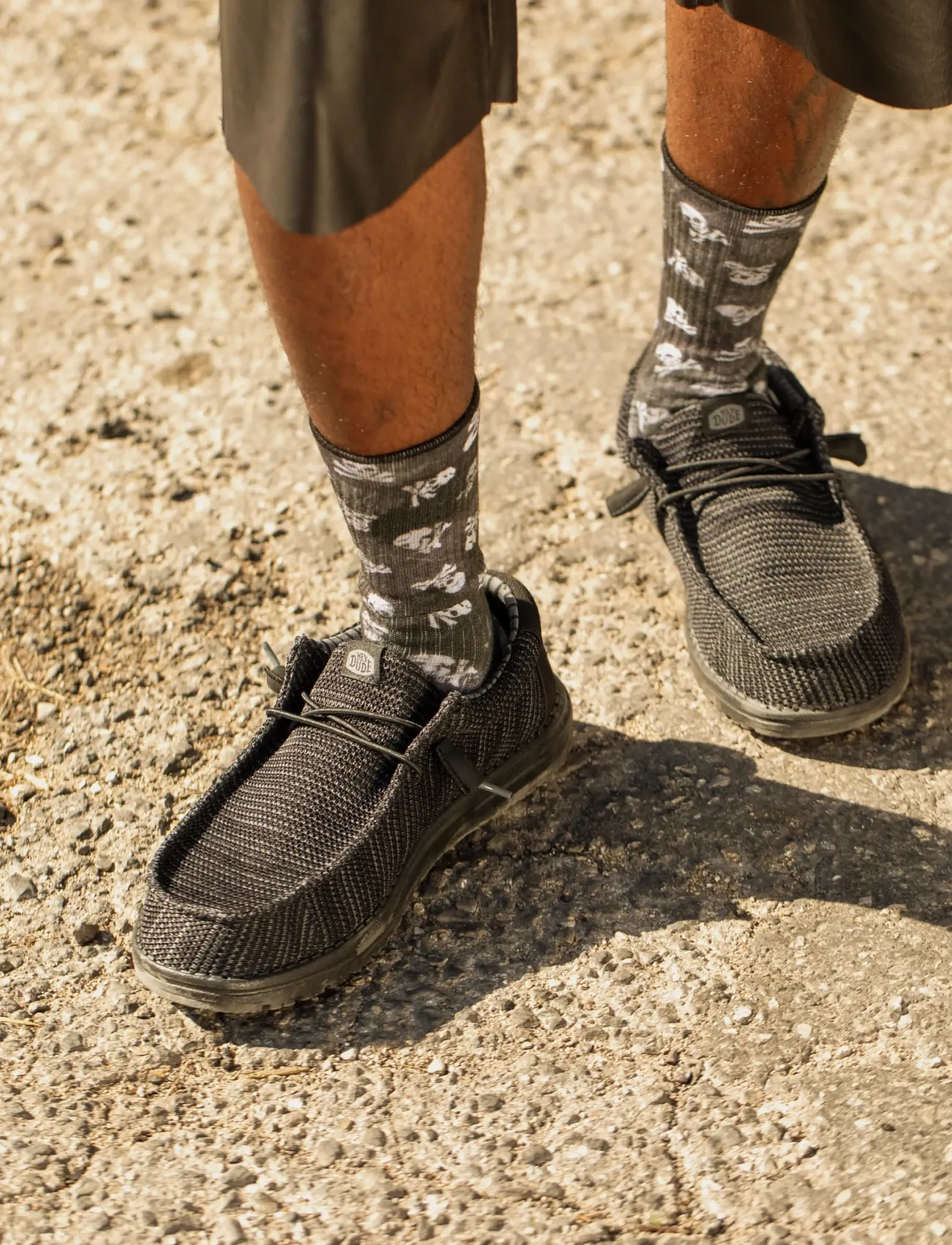 Hey Dude WALLY STRETCH SOX - Vacation essentials - BLACK/BLACK / black