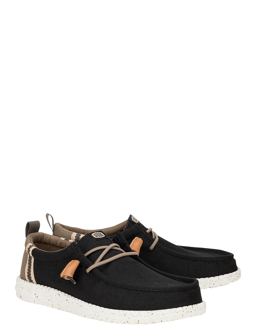 Hey Dude - WALLY SUMMER LINEN - urlaubsfavoriten - black/walnut - 1