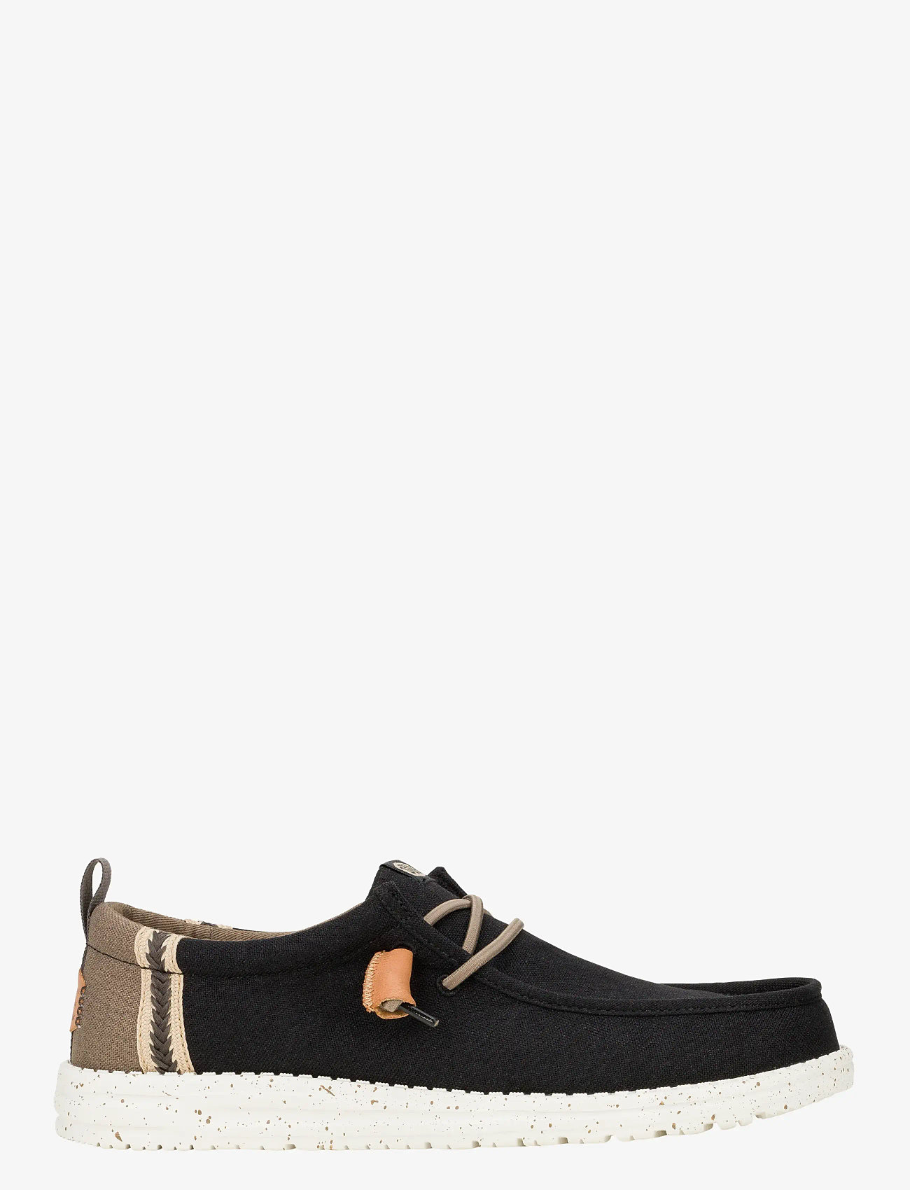 Hey Dude - WALLY SUMMER LINEN - boat shoes - black/walnut - 2