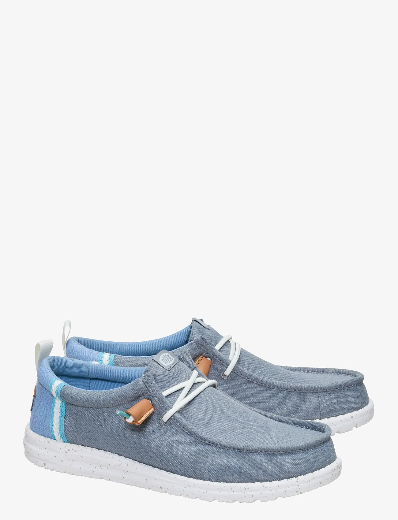 Hey Dude - WALLY SUMMER LINEN - boat shoes - grey/faded denim - 1