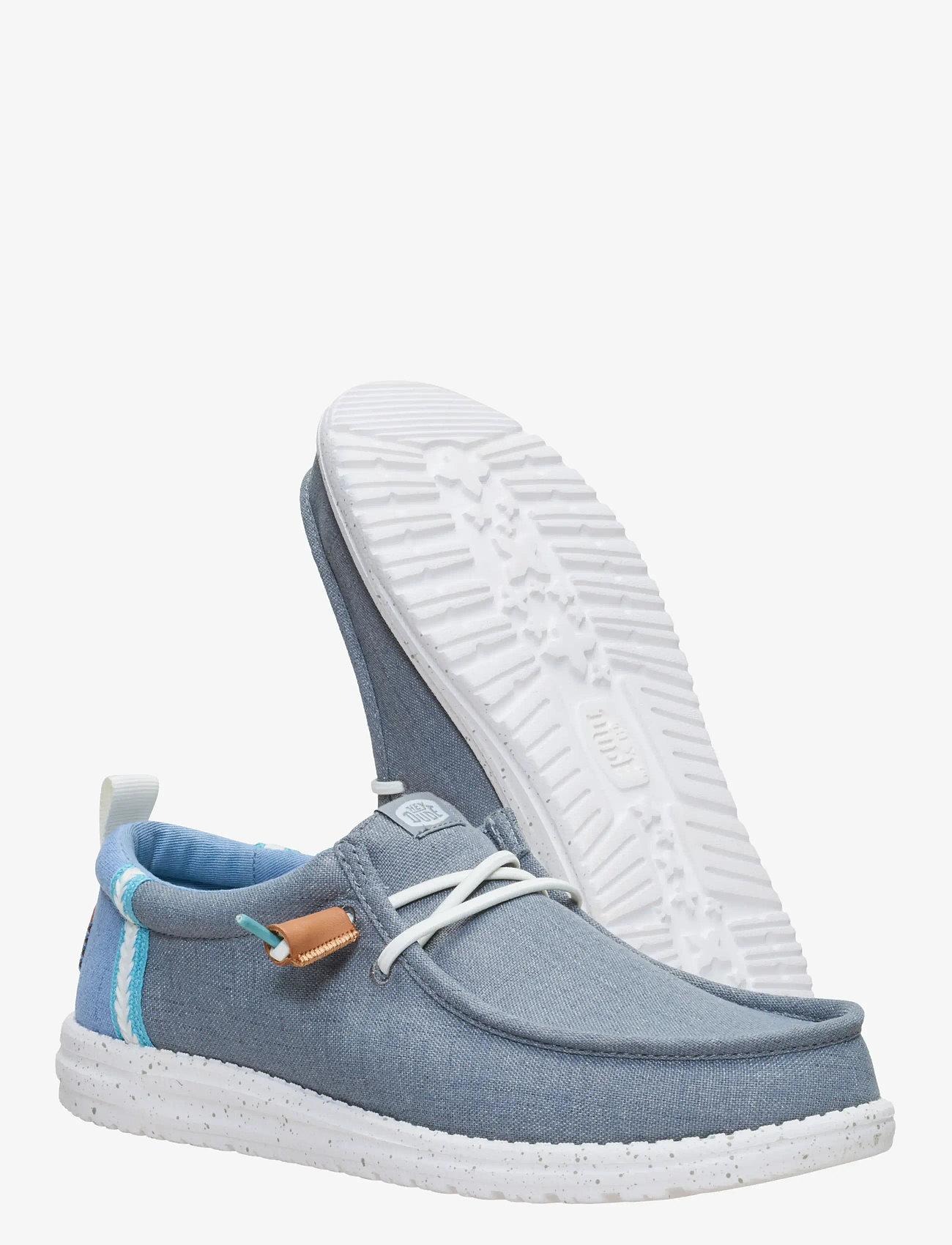 Hey Dude - WALLY SUMMER LINEN - boat shoes - grey/faded denim - 3