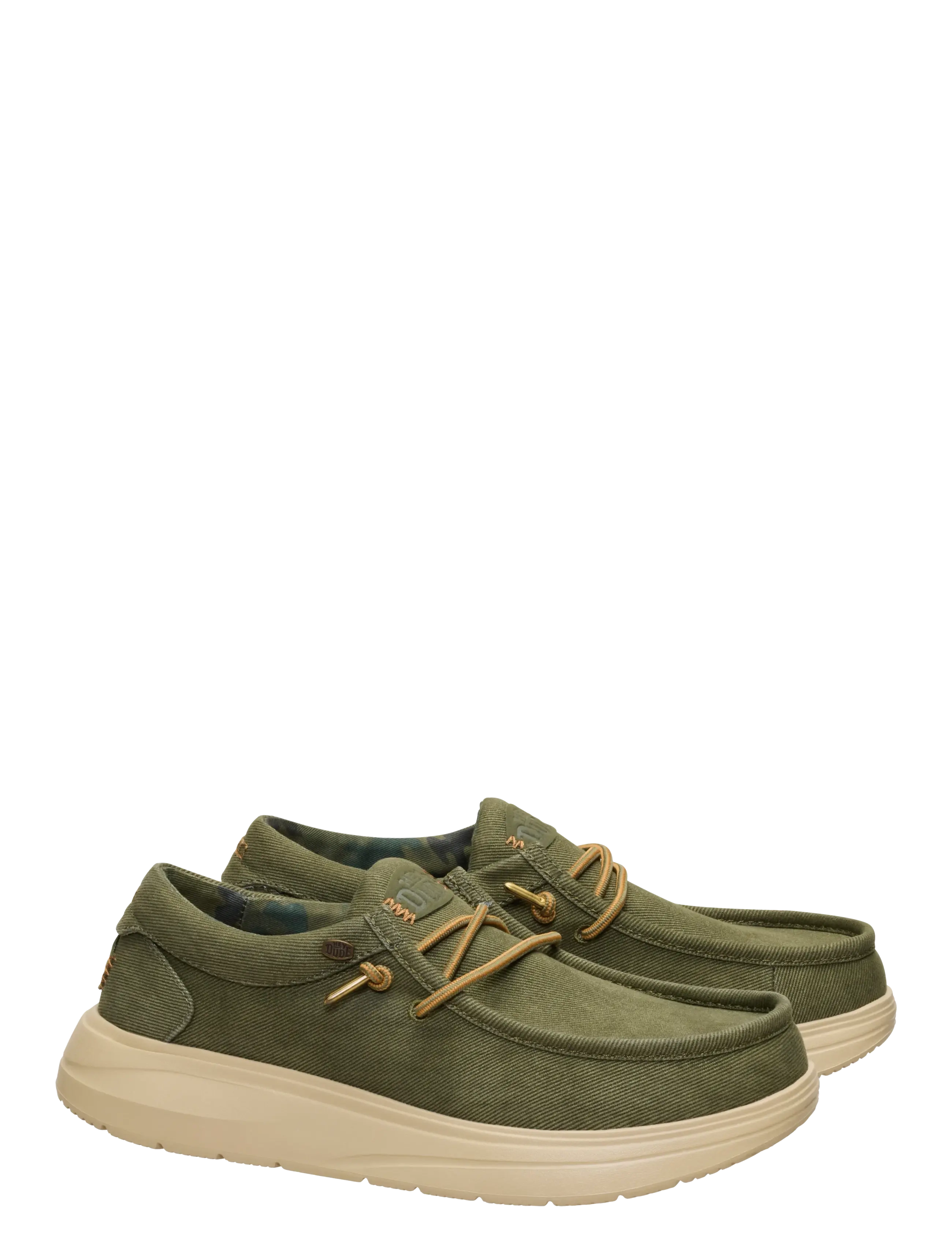 Hey Dude - WALLY COMF WORN - låga sneakers - olive/dawm tan - 1