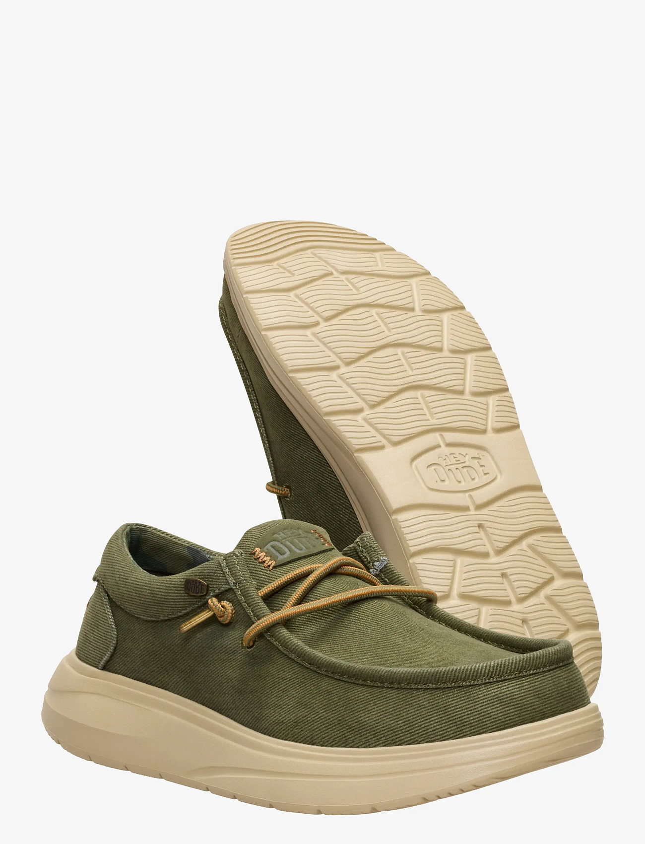 Hey Dude - WALLY COMF WORN - low tops - olive/dawm tan - 3