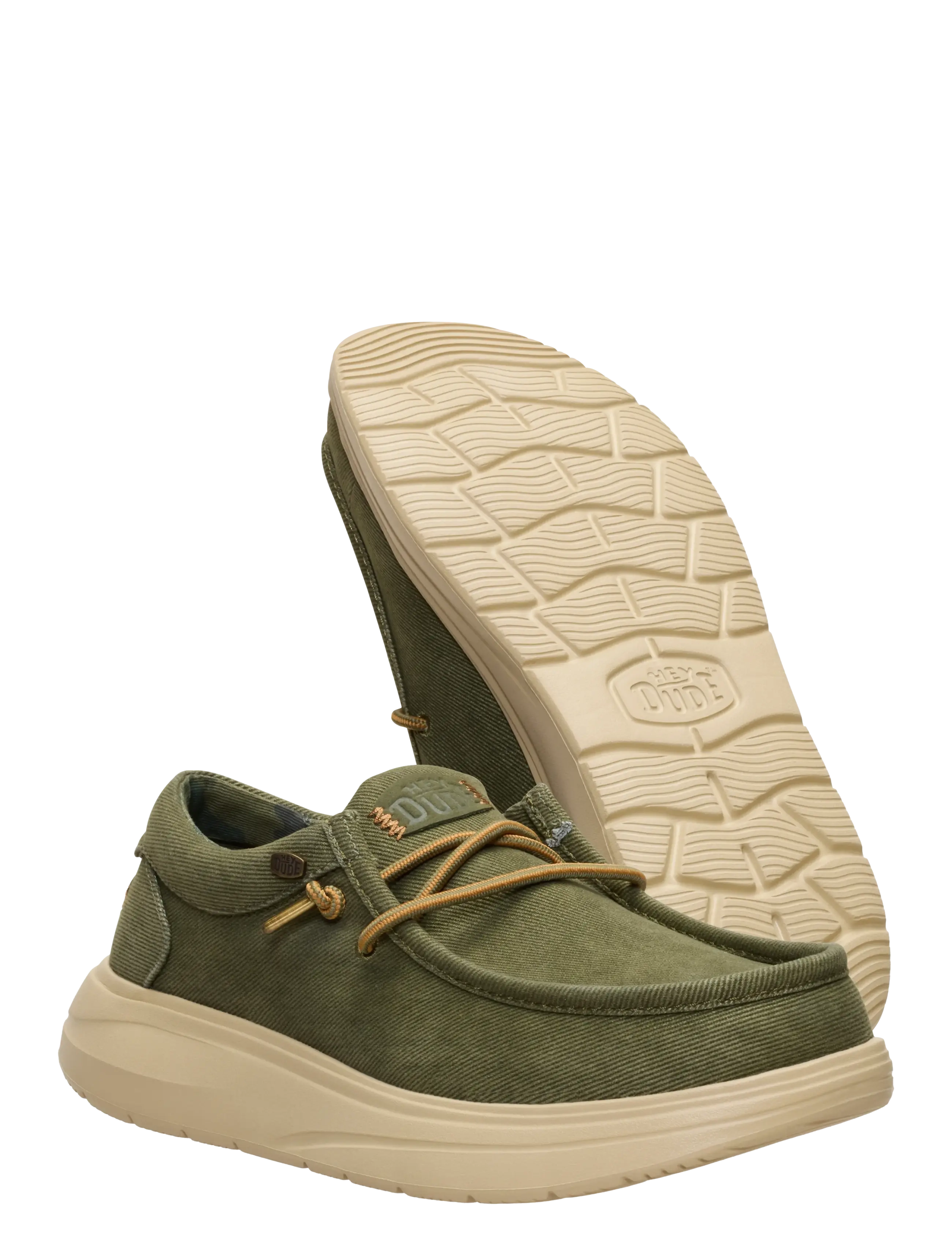 Hey Dude - WALLY COMF WORN - låga sneakers - olive/dawm tan - 3