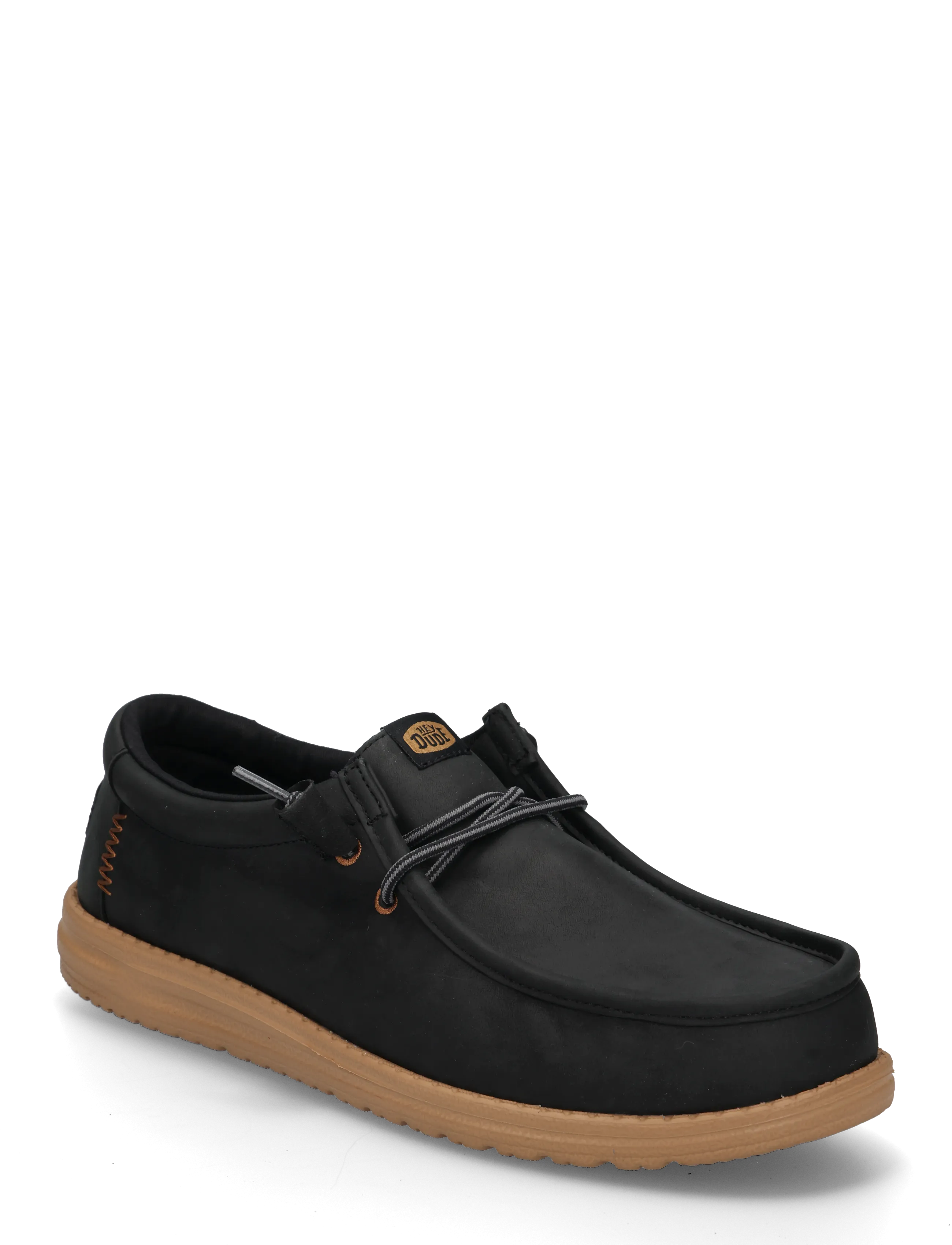 Hey Dude Wally Full Grain Leather, Mænd, Mokkasin Loafer, Sort, Str: 42