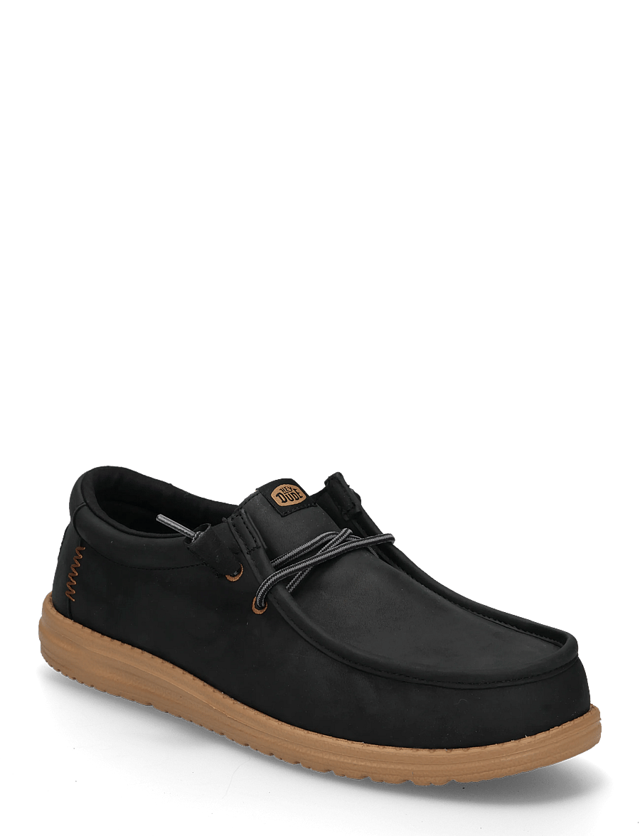 Hey Dude - WALLY FULL GRAIN LEATHER - kollektionen - black/tobacco brown - 0