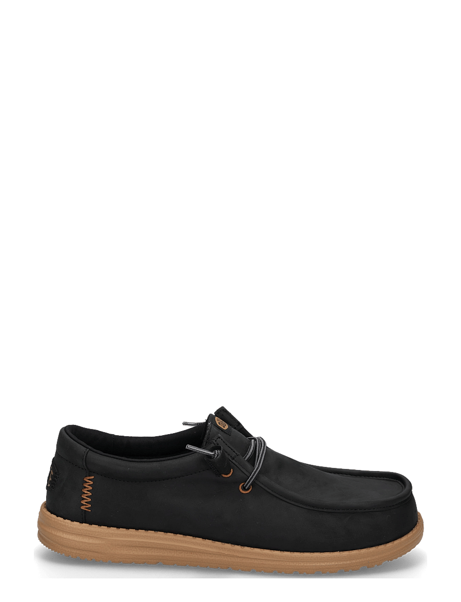Hey Dude - WALLY FULL GRAIN LEATHER - kollektsioonid - black/tobacco brown - 2