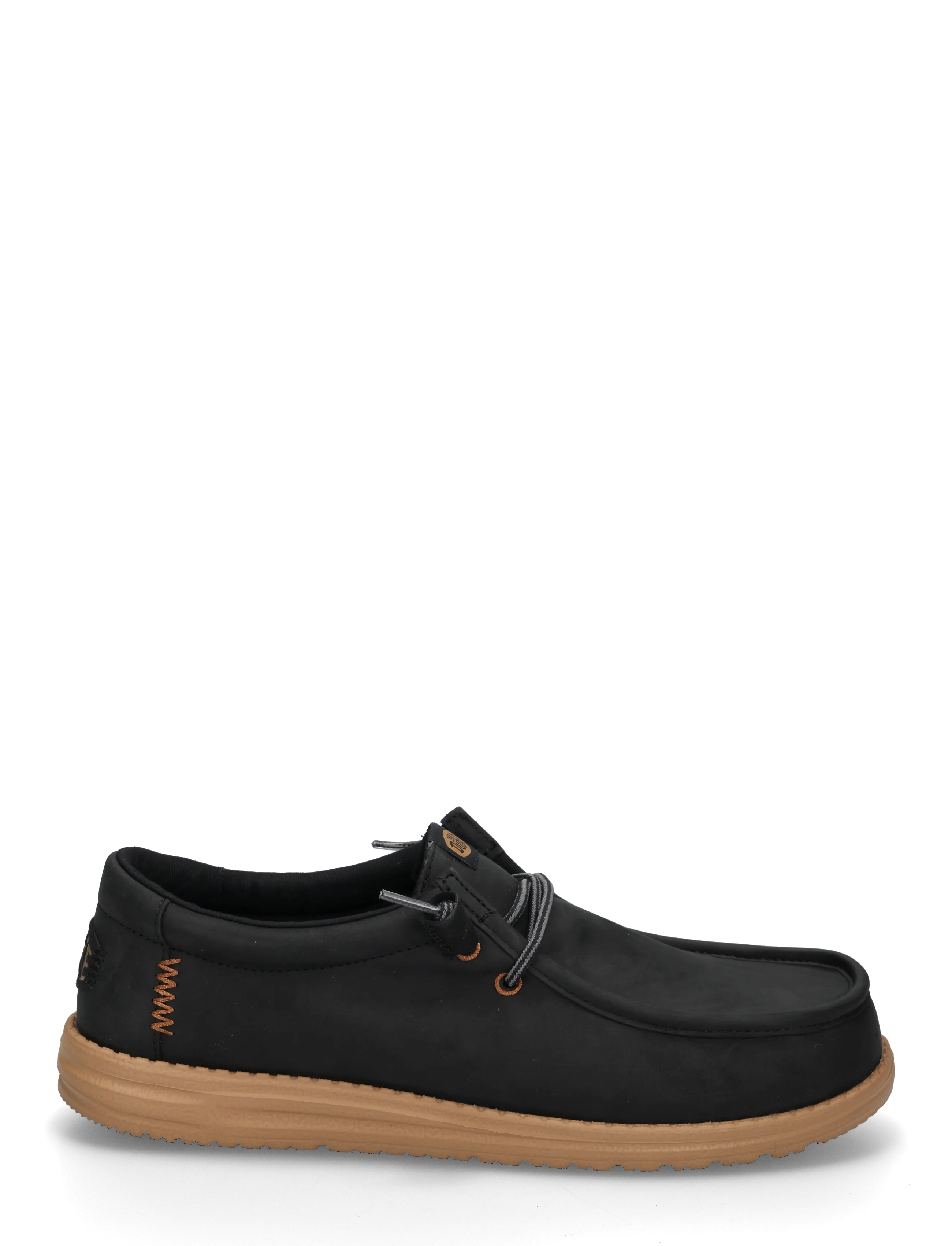 Hey Dude - WALLY FULL GRAIN LEATHER - kollektionen - black/tobacco brown - 2