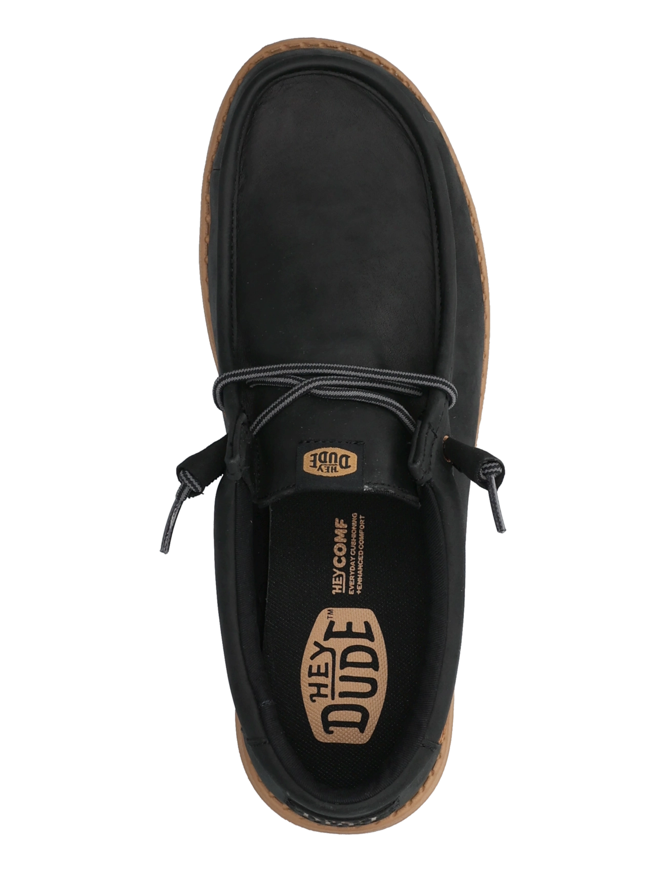 Hey Dude - WALLY FULL GRAIN LEATHER - kollektsioonid - black/tobacco brown - 3