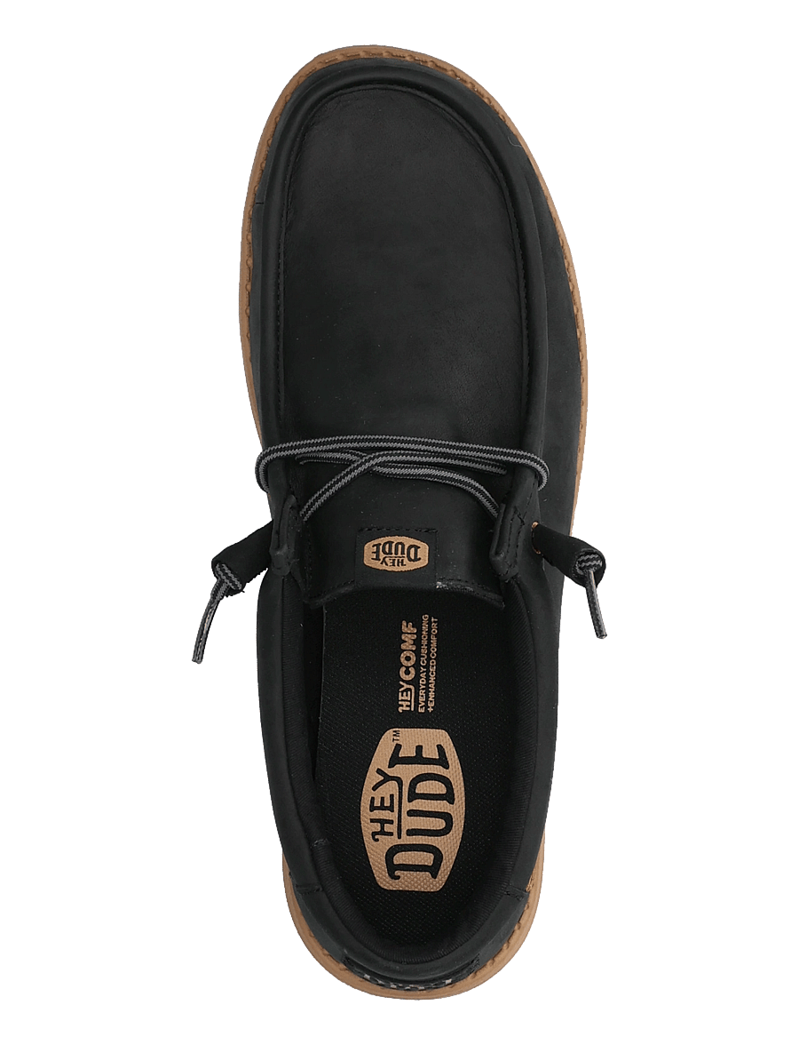 Hey Dude - WALLY FULL GRAIN LEATHER - kollektsioonid - black/tobacco brown - 3