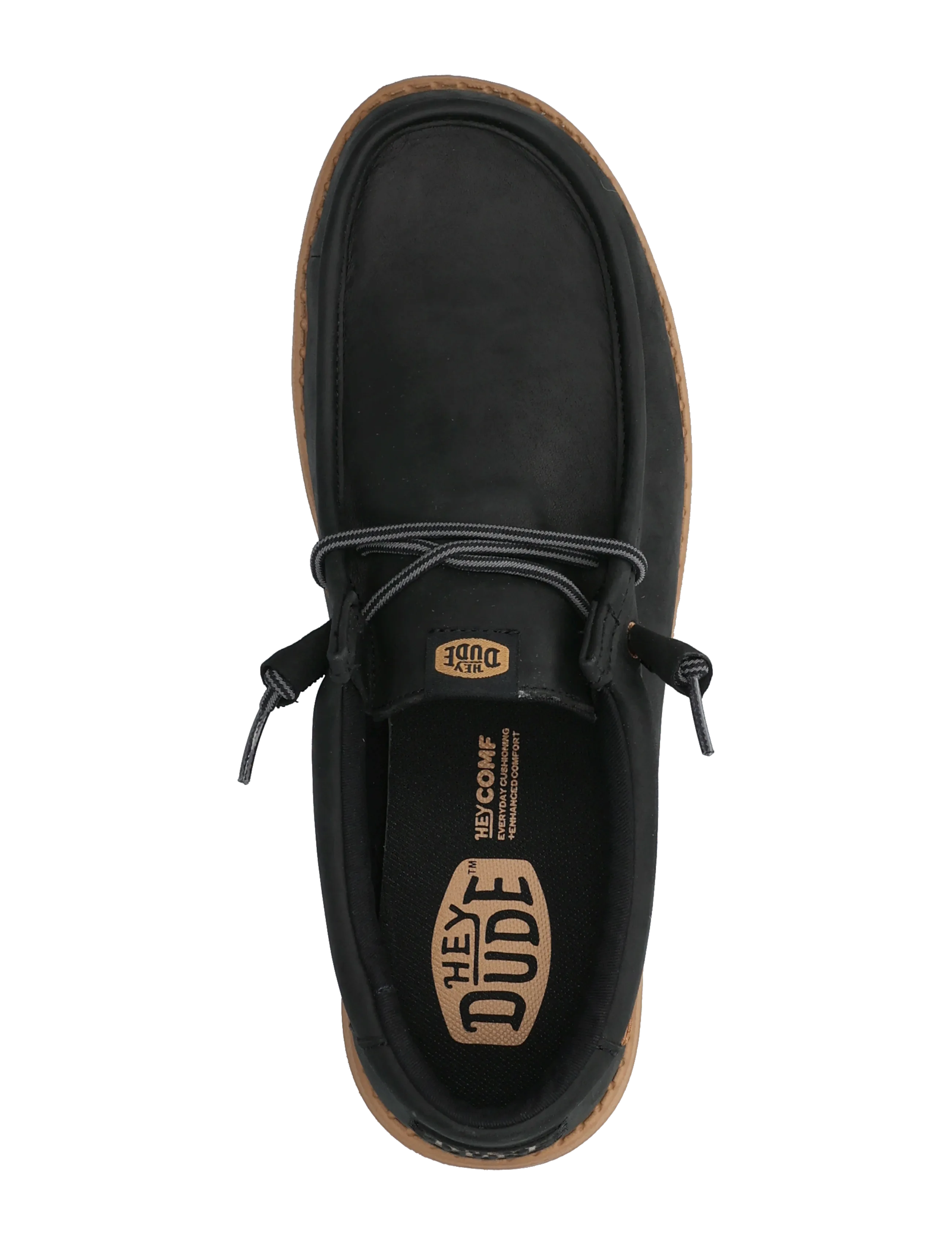 Hey Dude - WALLY FULL GRAIN LEATHER - kollektionen - black/tobacco brown - 3