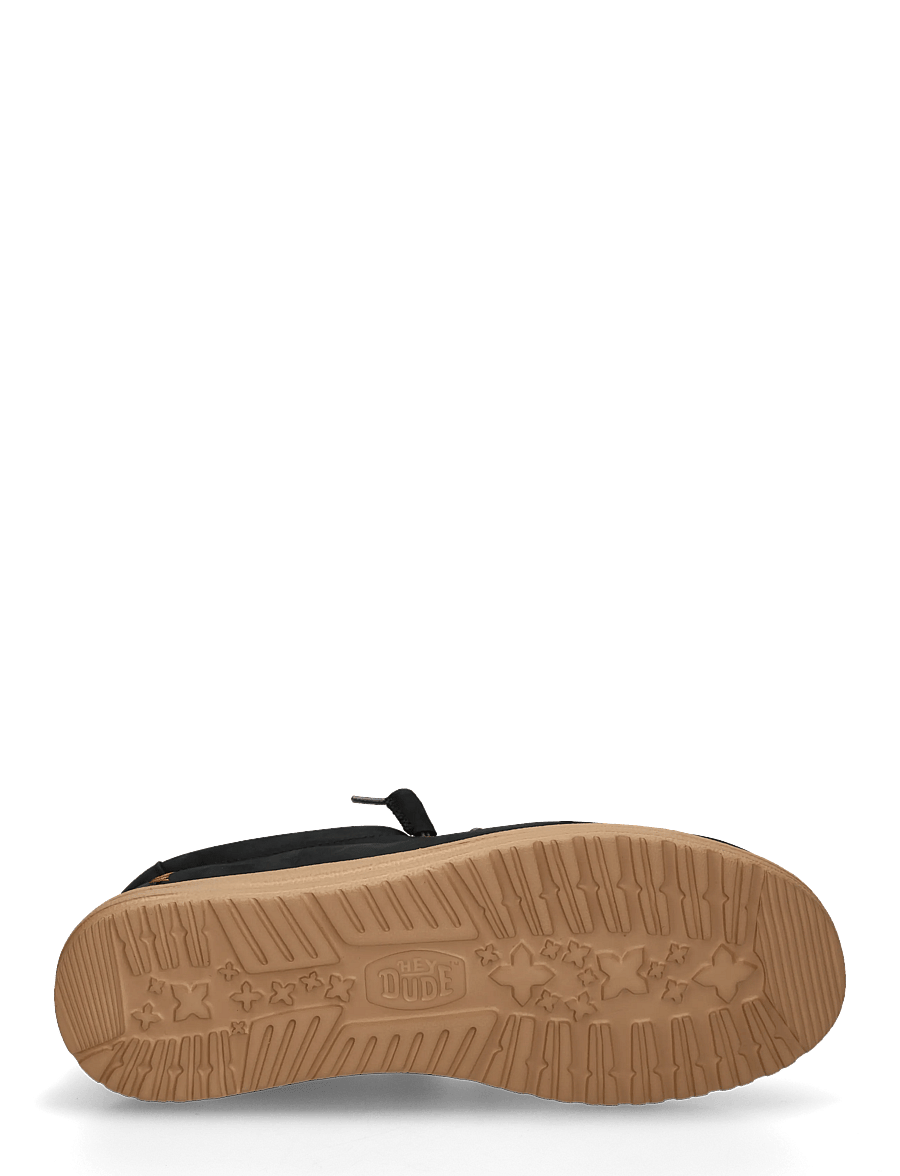 Hey Dude - WALLY FULL GRAIN LEATHER - kollektionen - black/tobacco brown - 4