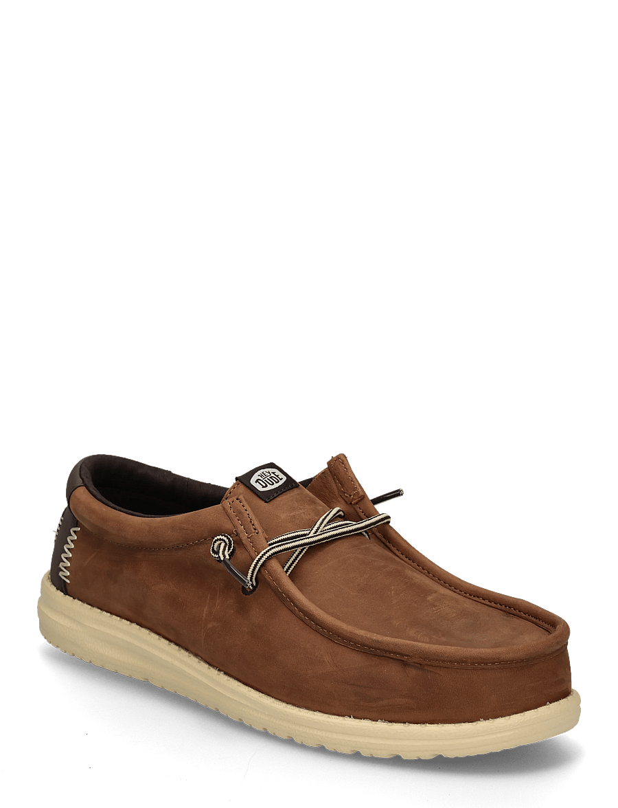 Hey Dude - WALLY FULL GRAIN LEATHER - collections - robe brown/mole brown - 0