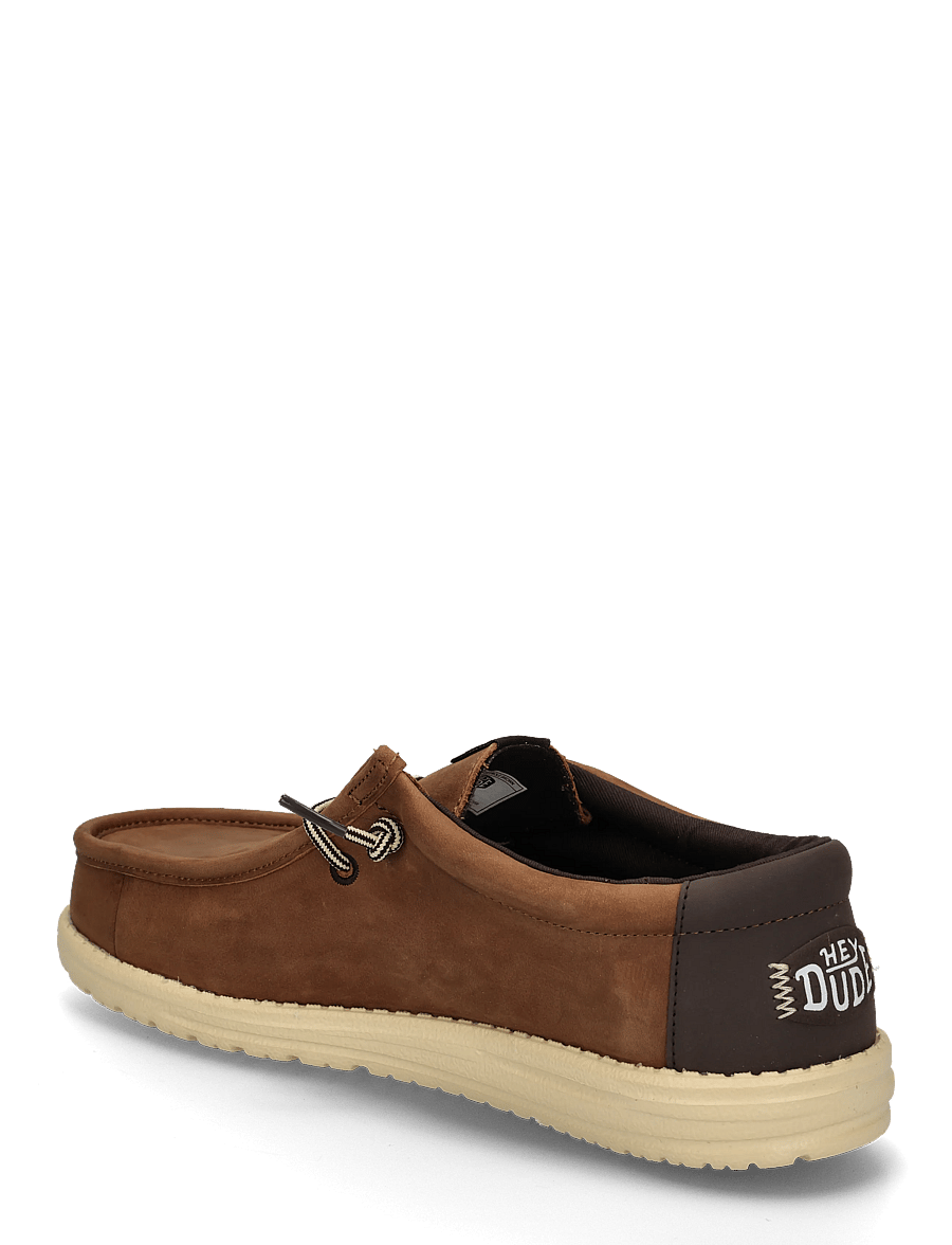 Hey Dude - WALLY FULL GRAIN LEATHER - collections - robe brown/mole brown - 1