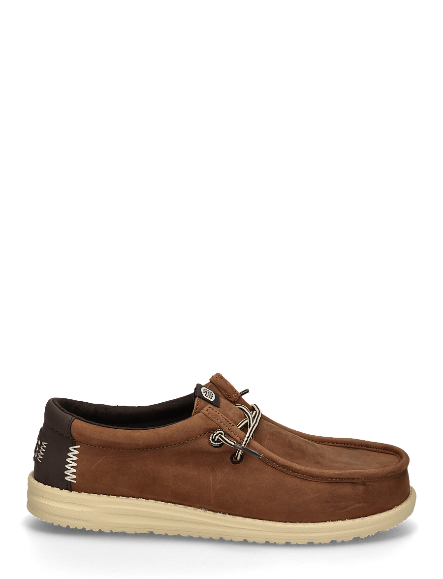 Hey Dude - WALLY FULL GRAIN LEATHER - collections - robe brown/mole brown - 2