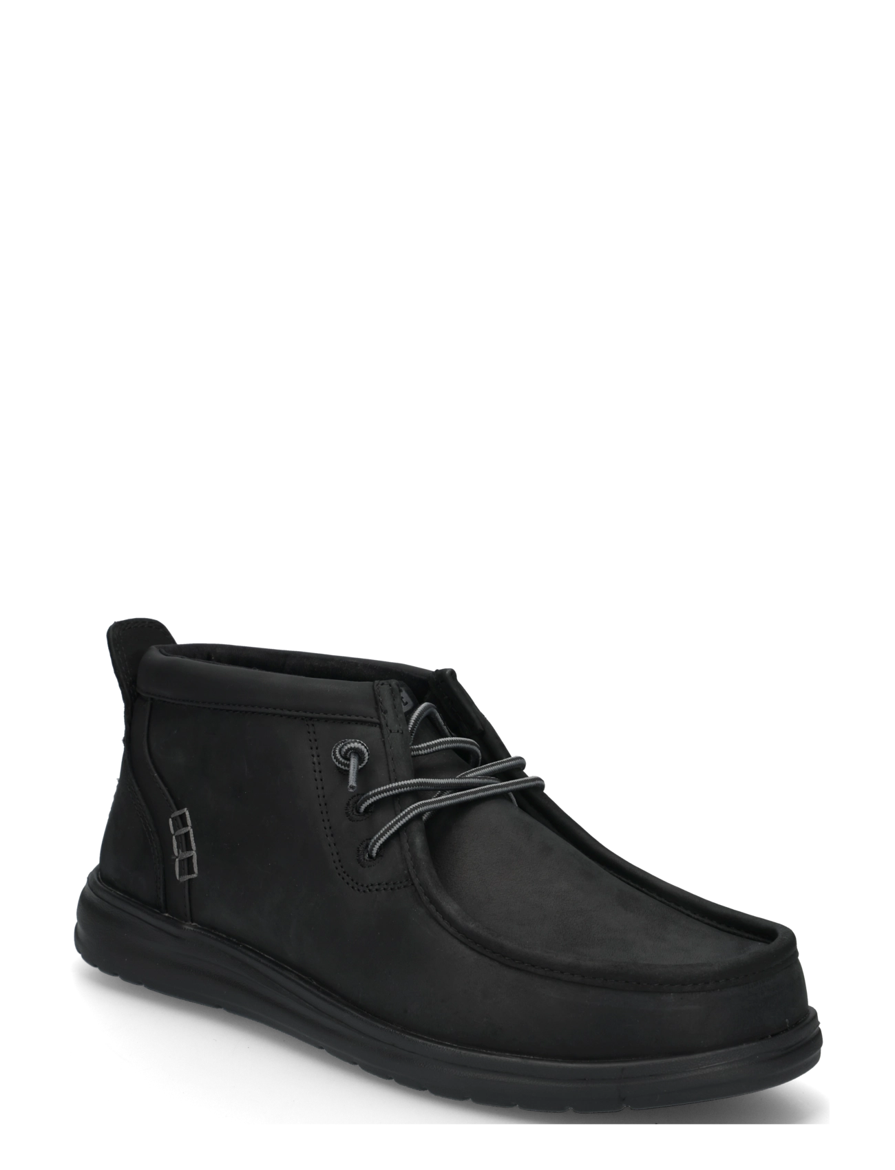 Hey Dude WALLY MID GRIPR LEATHER - Støvler - BLACK/BLACK / black