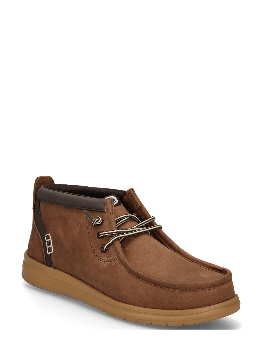 Hey Dude - WALLY MID GRIPR LEATHER - chukka boots - robe brown/mole brown - 0