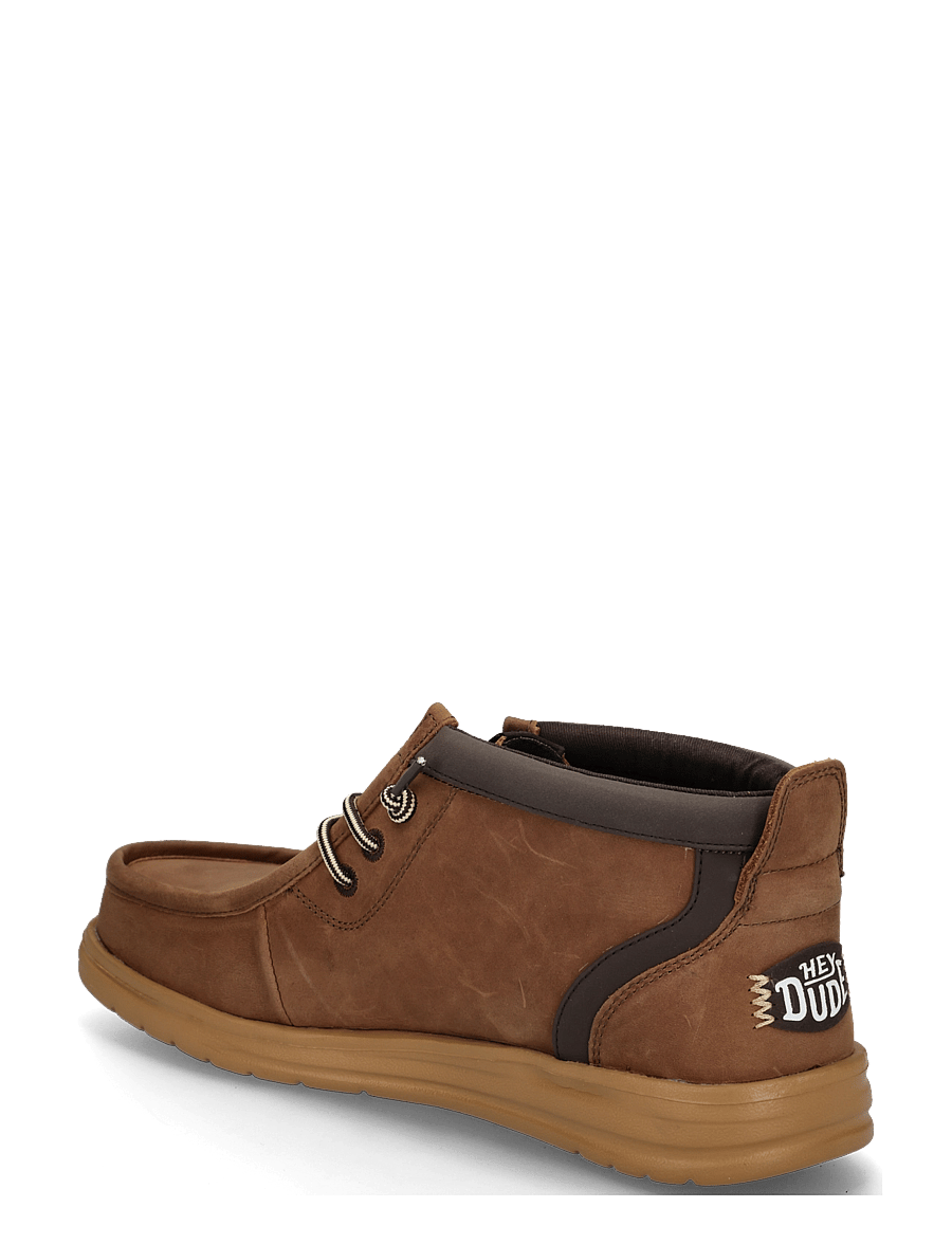 Hey Dude - WALLY MID GRIPR LEATHER - chukka boots - robe brown/mole brown - 1