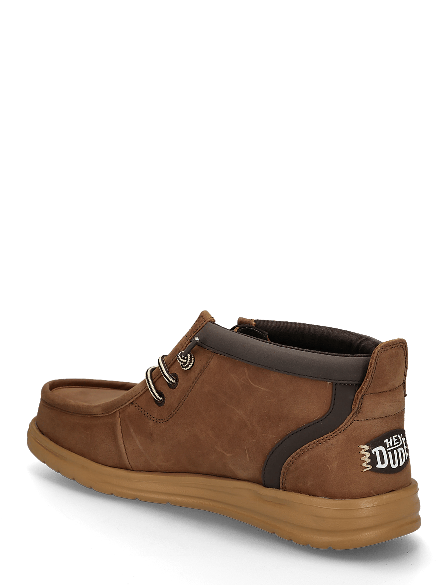 Hey Dude - WALLY MID GRIPR LEATHER - chukka boots - robe brown/mole brown - 1