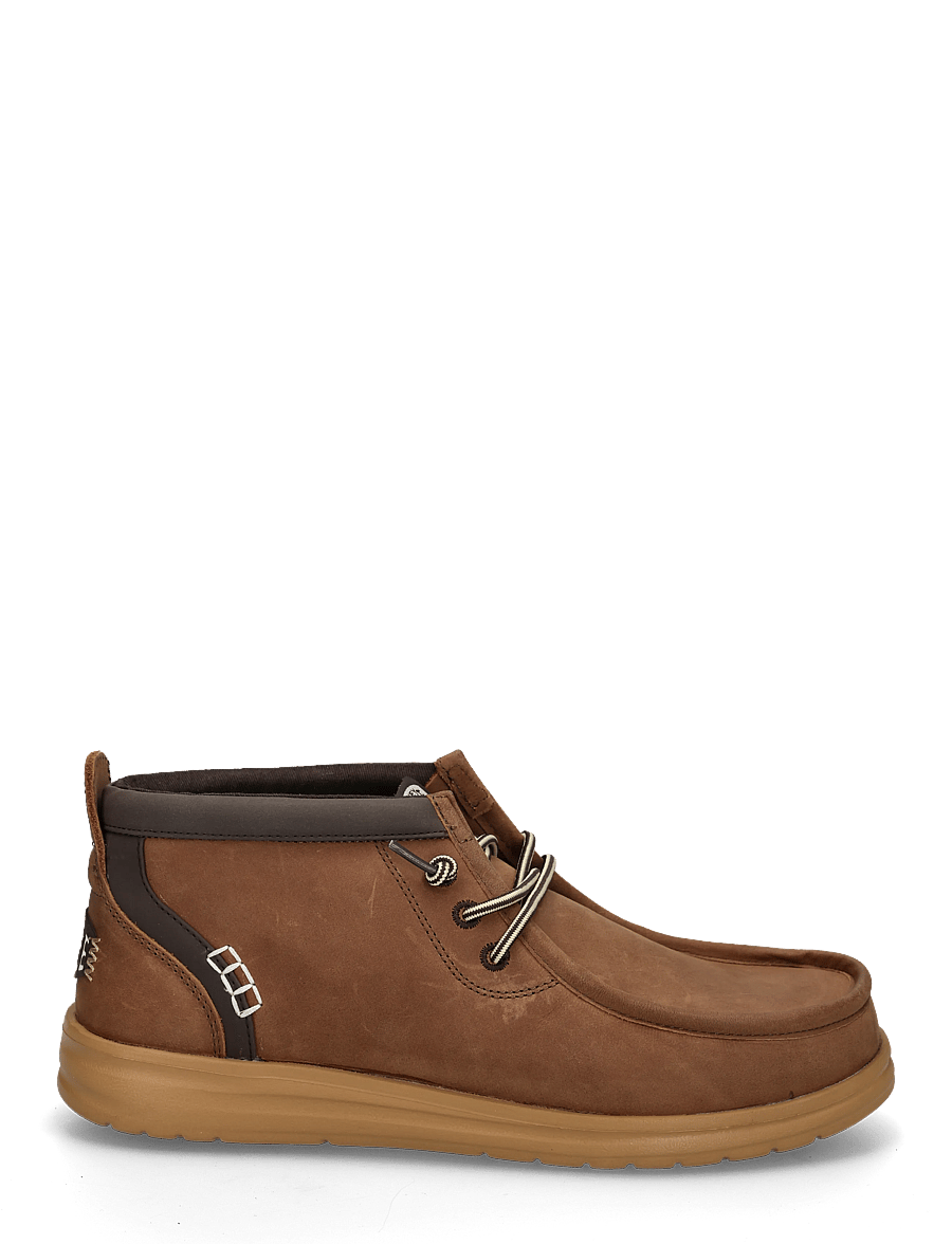 Hey Dude - WALLY MID GRIPR LEATHER - chukka boots - robe brown/mole brown - 2