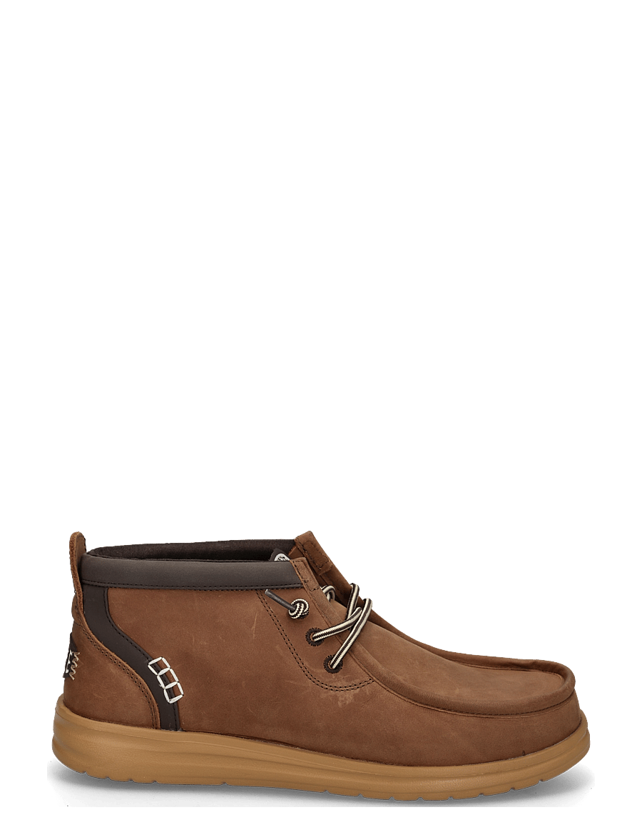 Hey Dude - WALLY MID GRIPR LEATHER - chukka boots - robe brown/mole brown - 2